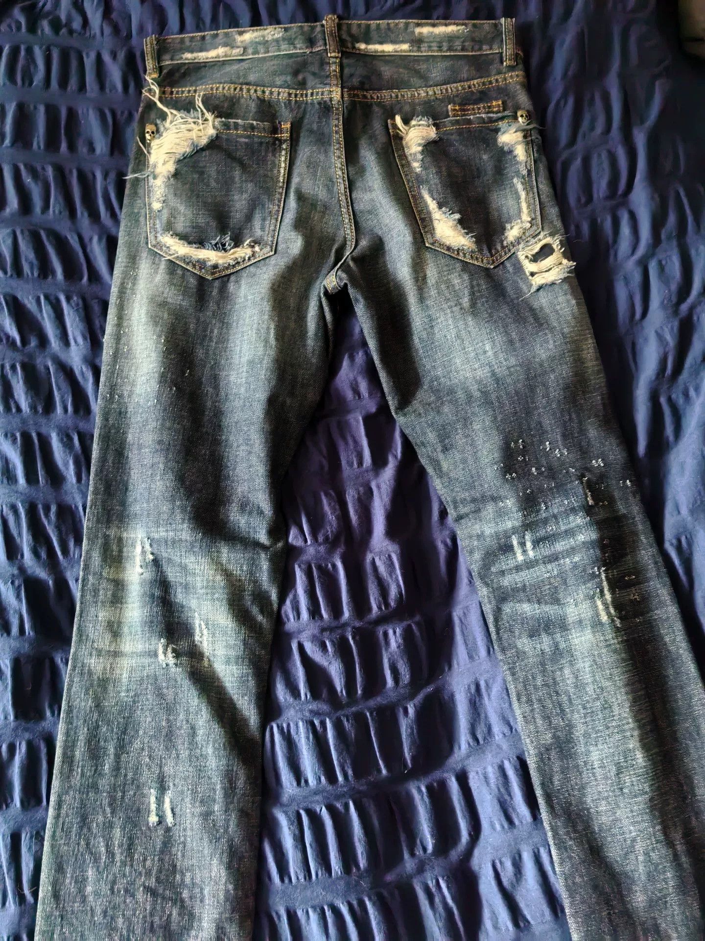 Philipp Plein Philipp Plein Men's Cotton Distressed Jeans Size US 32 / EU 48 - 5 Thumbnail