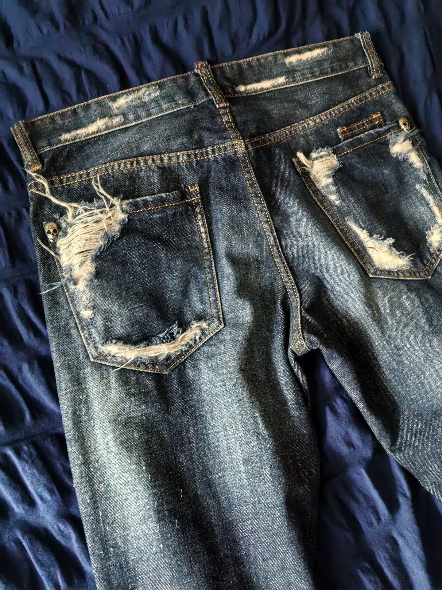 Philipp Plein Philipp Plein Men's Cotton Distressed Jeans Size US 32 / EU 48 - 6 Thumbnail