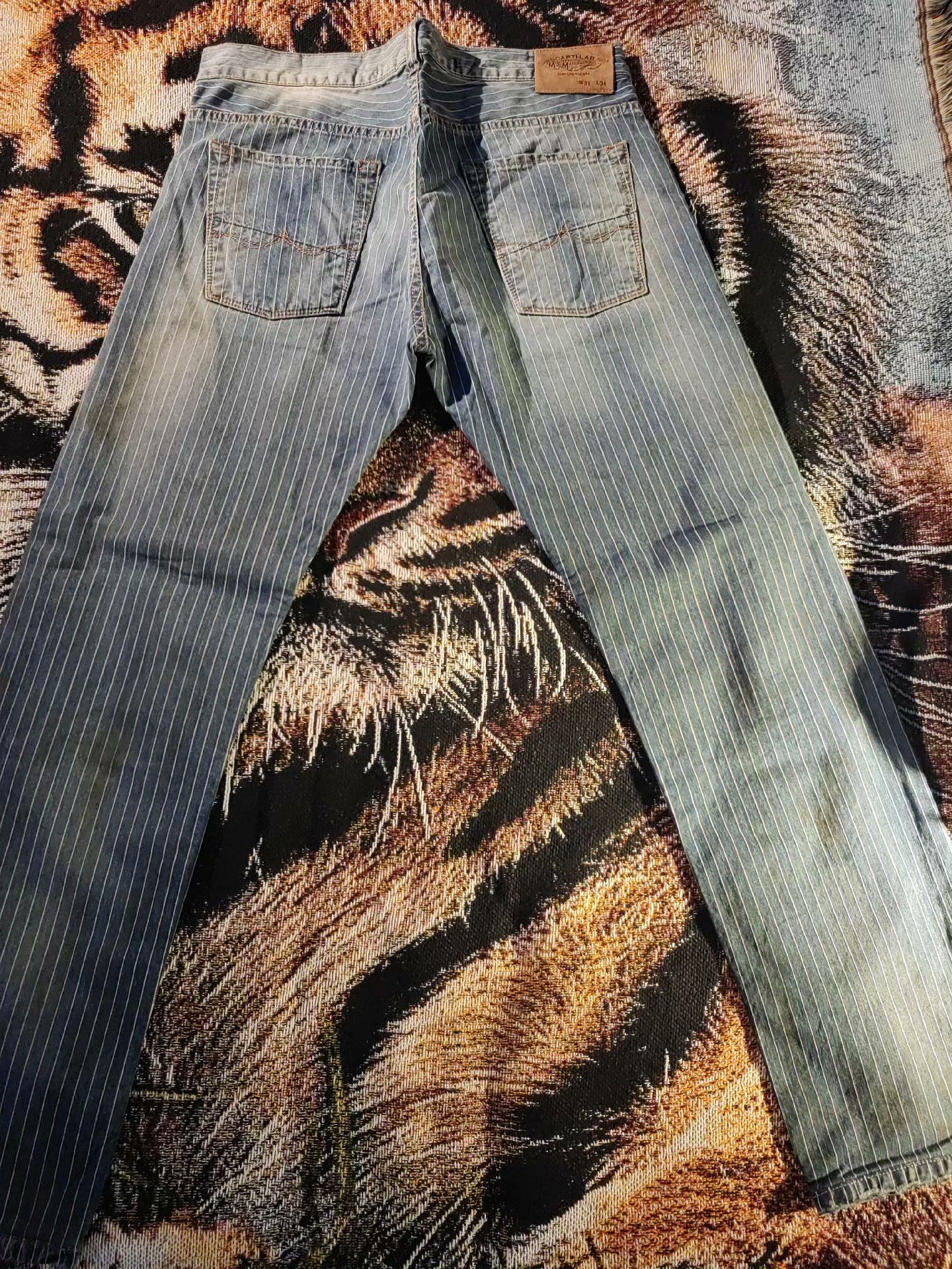 Scarti-Lab Scarti Lab Indigo Striped Washed Denim Pants Size US 31 - 5 Thumbnail