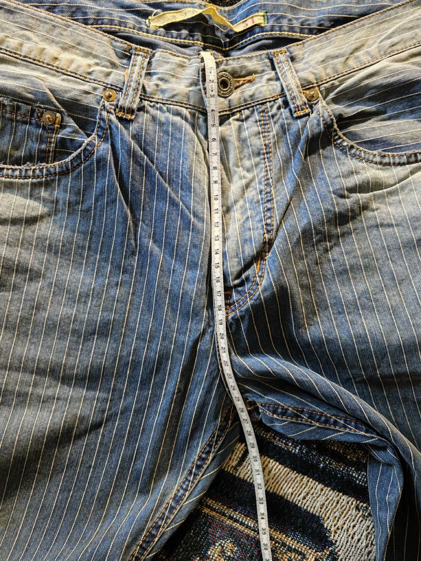 Scarti-Lab Scarti Lab Indigo Striped Washed Denim Pants Size US 31 - 9 Thumbnail