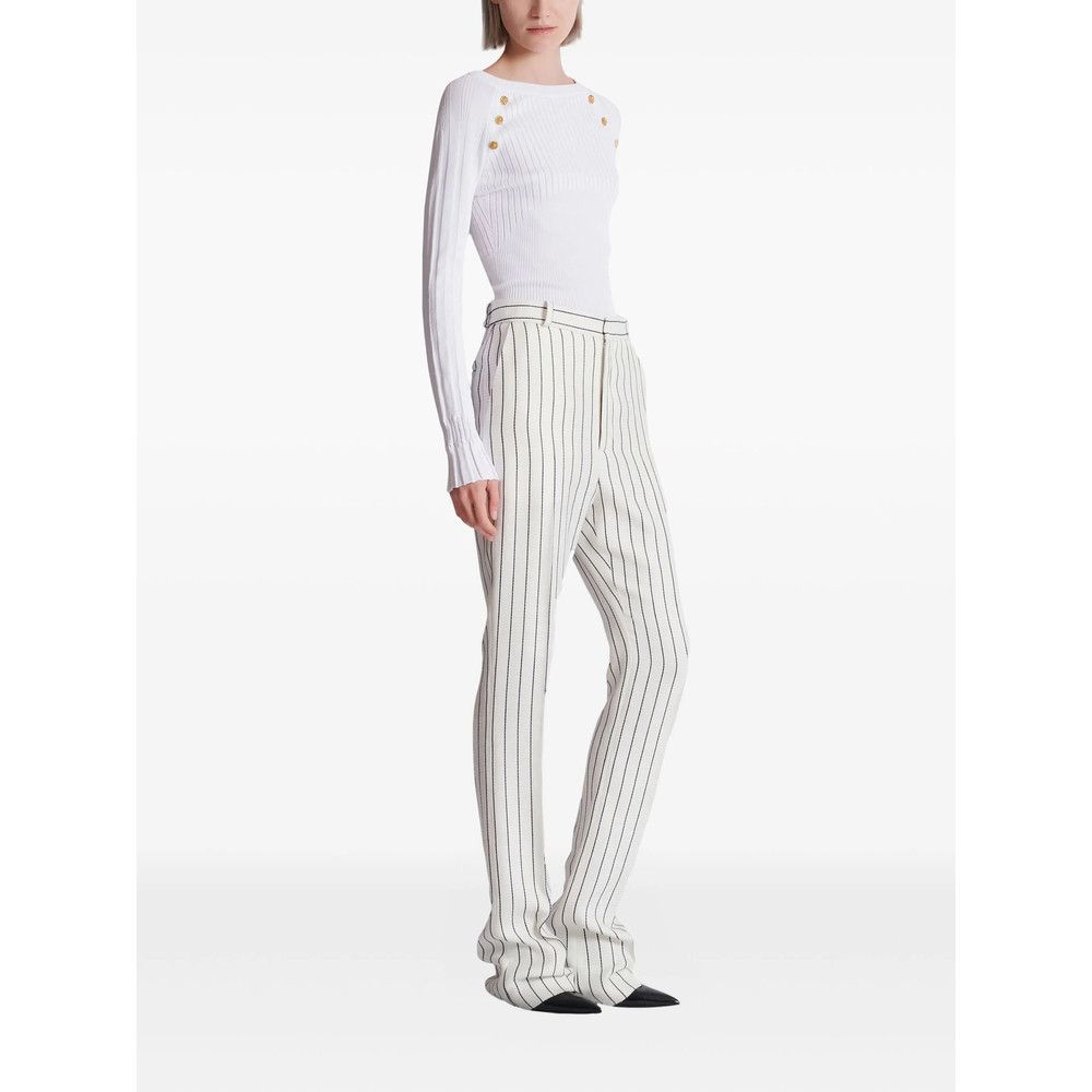 Balmain Balmain WHITE Trousers - Flared Trousers Size 27" / US 4 / IT 40 - 2 Thumbnail