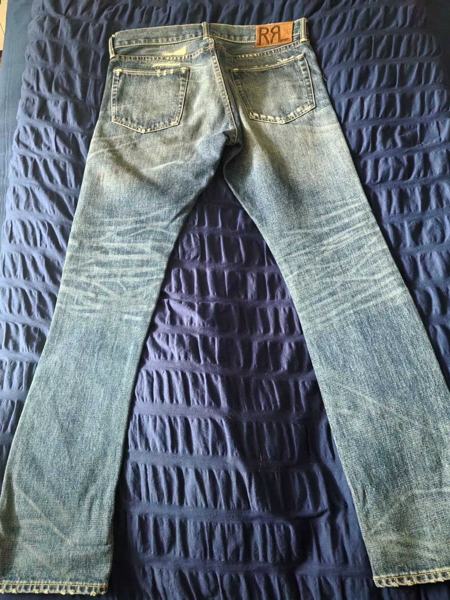 RRL Ralph Lauren RRL Slim Fit Distressed Jeans Size US 33 - 6 Thumbnail
