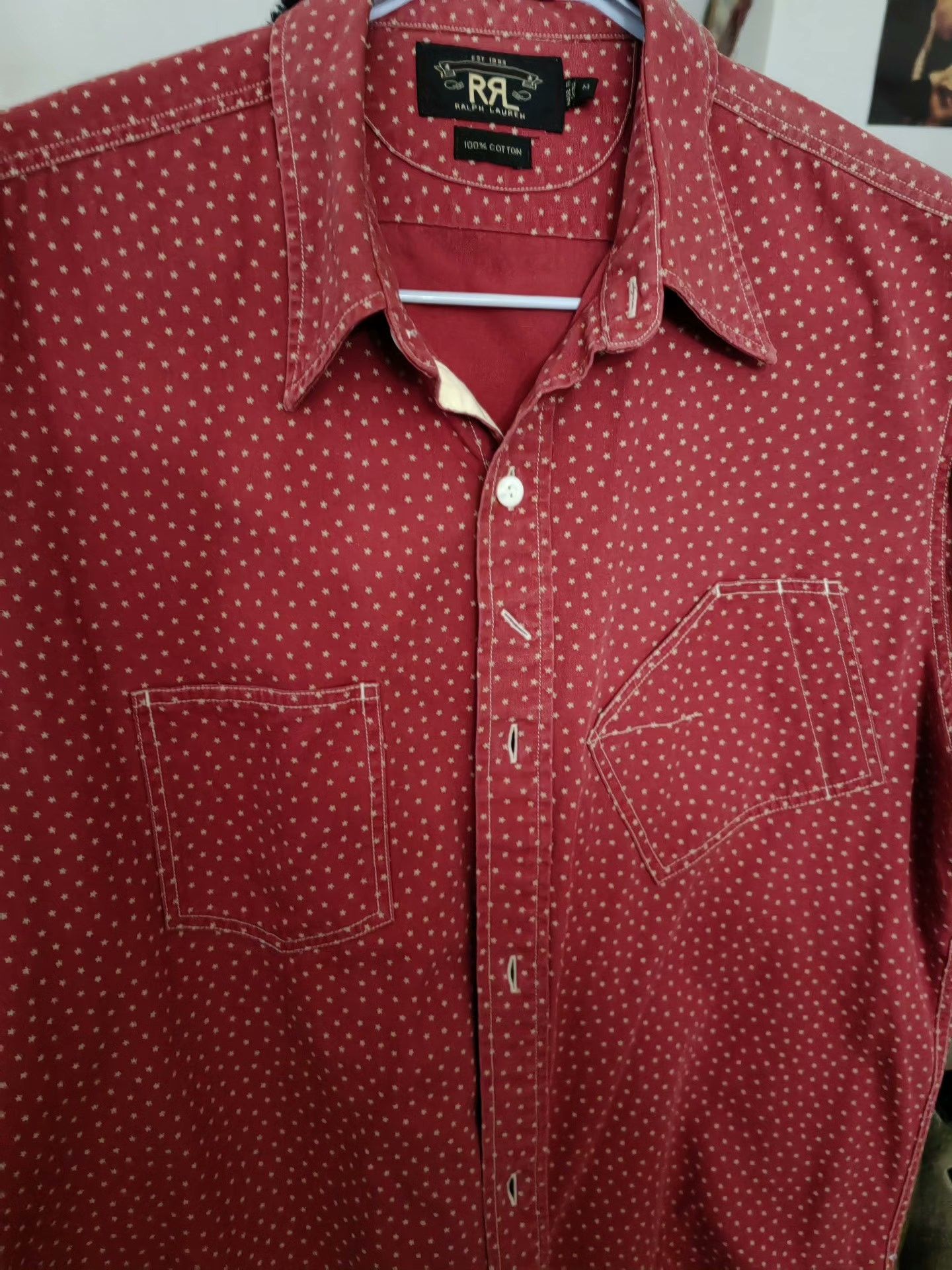 RRL Ralph Lauren RRL Red Star Print Vintage Shirt Size US M / EU 48-50 / 2 - 3 Thumbnail