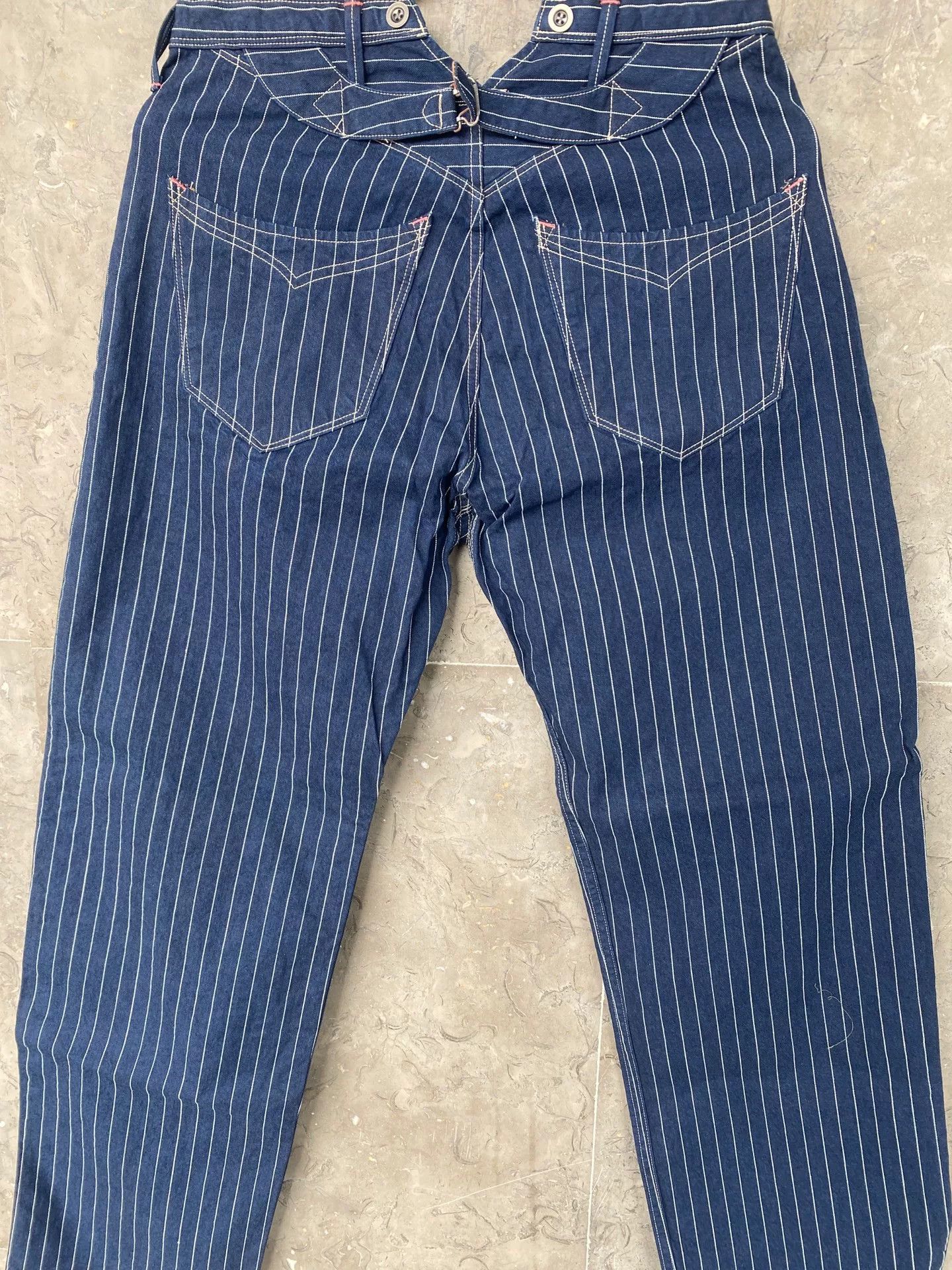 &SONS Gypsy&sons Indigo Striped Loose Cargo Pants Size US 37 - 2 Thumbnail