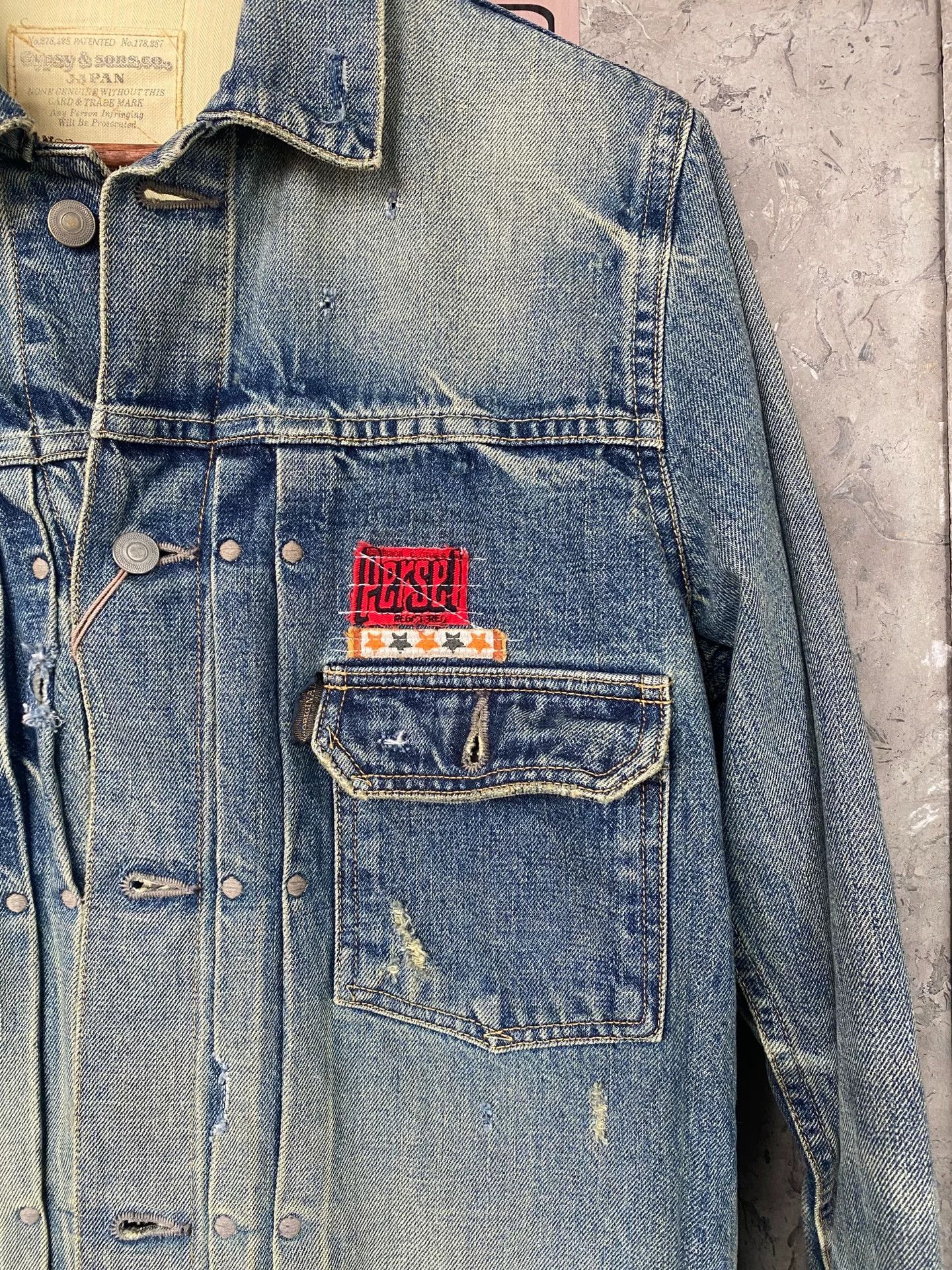 Gypsy Gypsy&sons Heavy Washed Distressed Denim Jacket Size US M / EU 48-50 / 2 - 3 Thumbnail