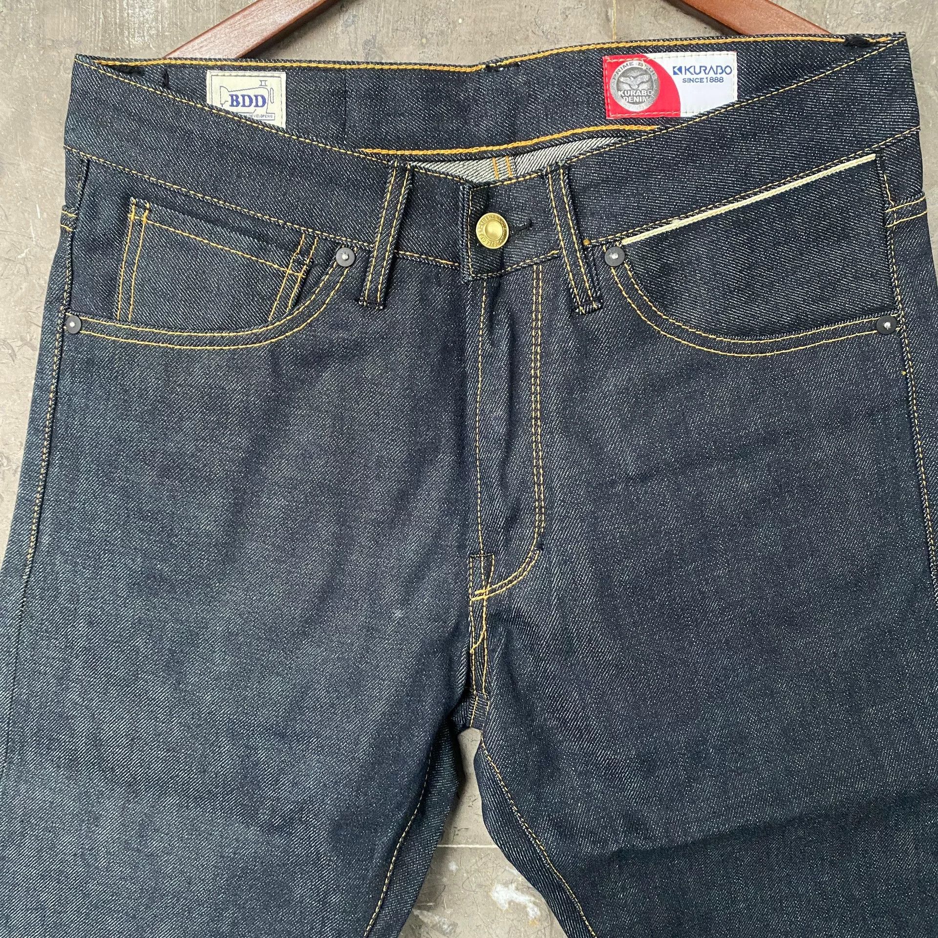 B.D. Baggies BDD B-01 Low-Rise Slim Tapered Raw Jeans Size US 29 - 3 Thumbnail