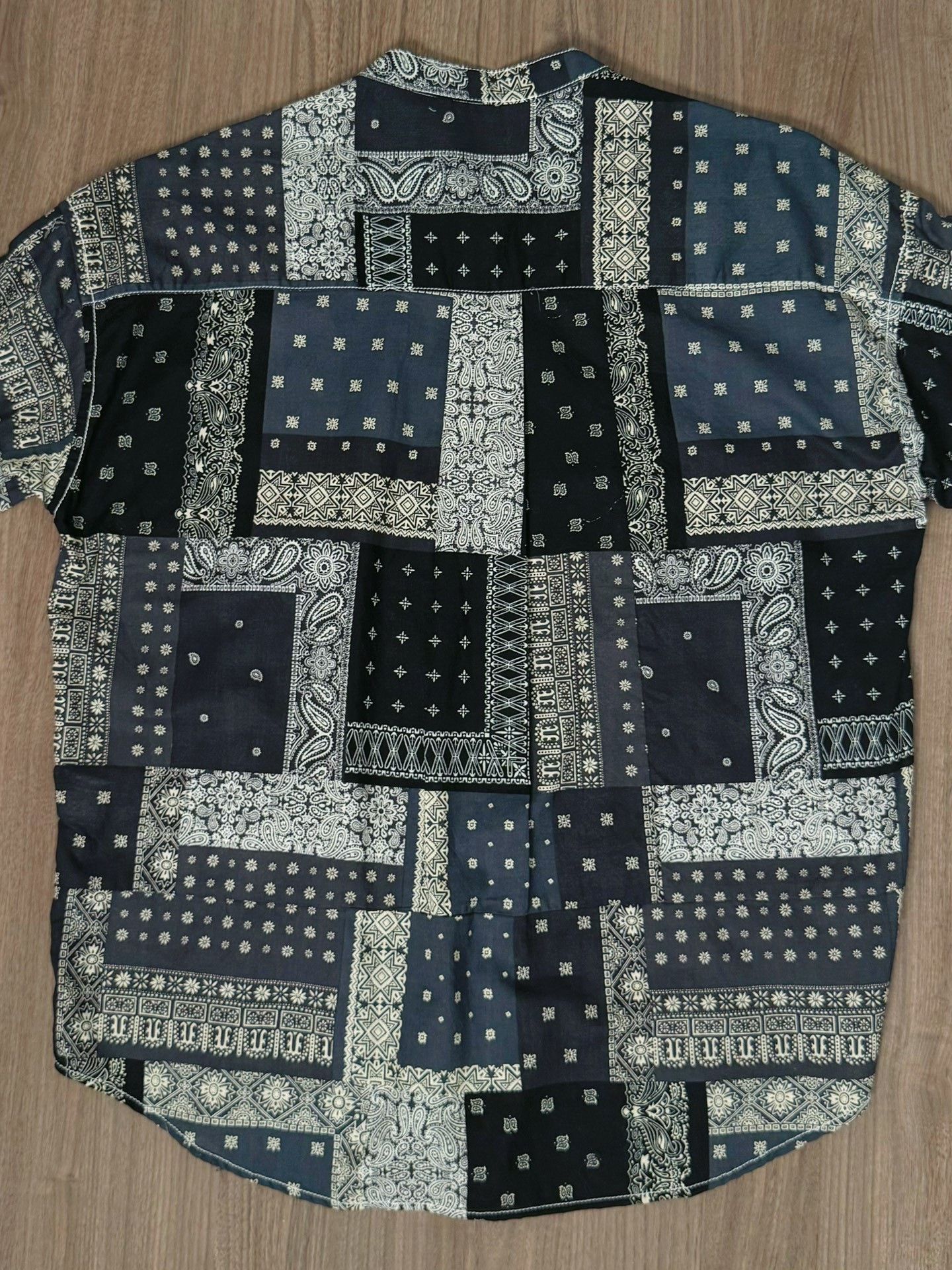 BARNS OUTFITTERS BARNS Indigo Paisley Stand Collar Cotton Shirt Size US M / EU 48-50 / 2 - 5 Thumbnail