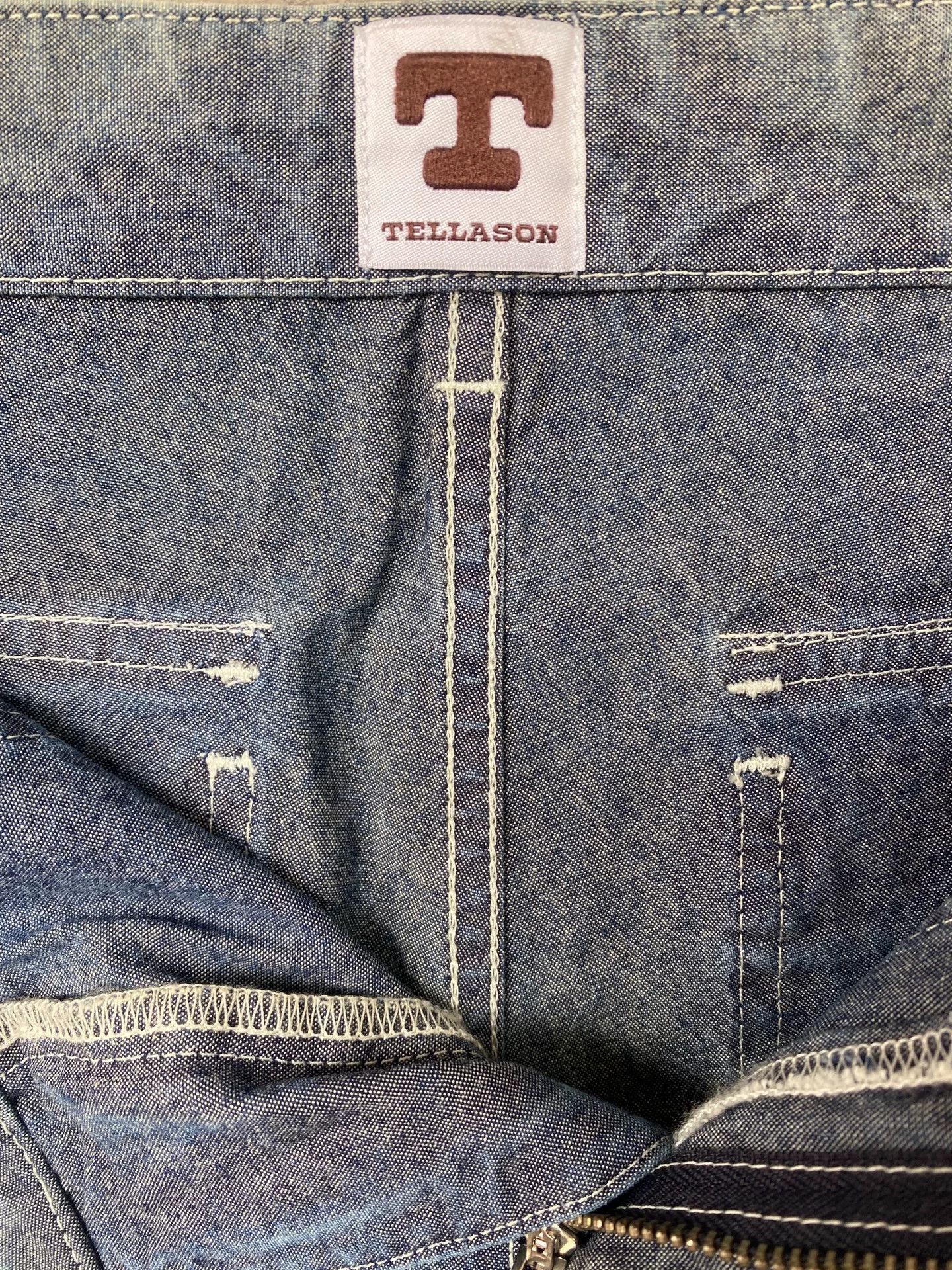 Tellason TELLASON Washed Blue Cotton Military Pants Size US 29 - 5 Thumbnail