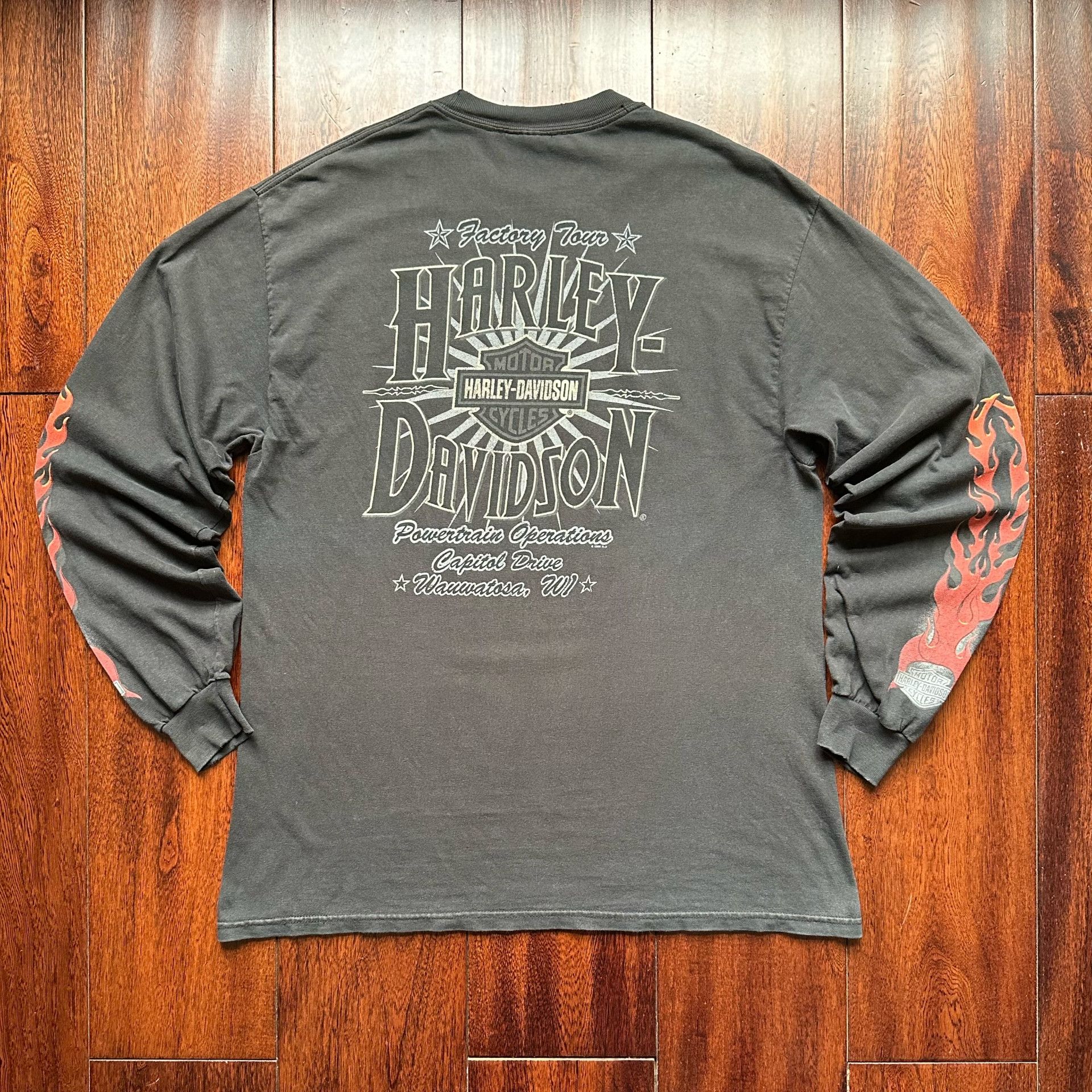 Vintage Vintage Harley Davidson 2006 Flame Longsleeve Size US M / EU 48-50 / 2 - 2 Thumbnail