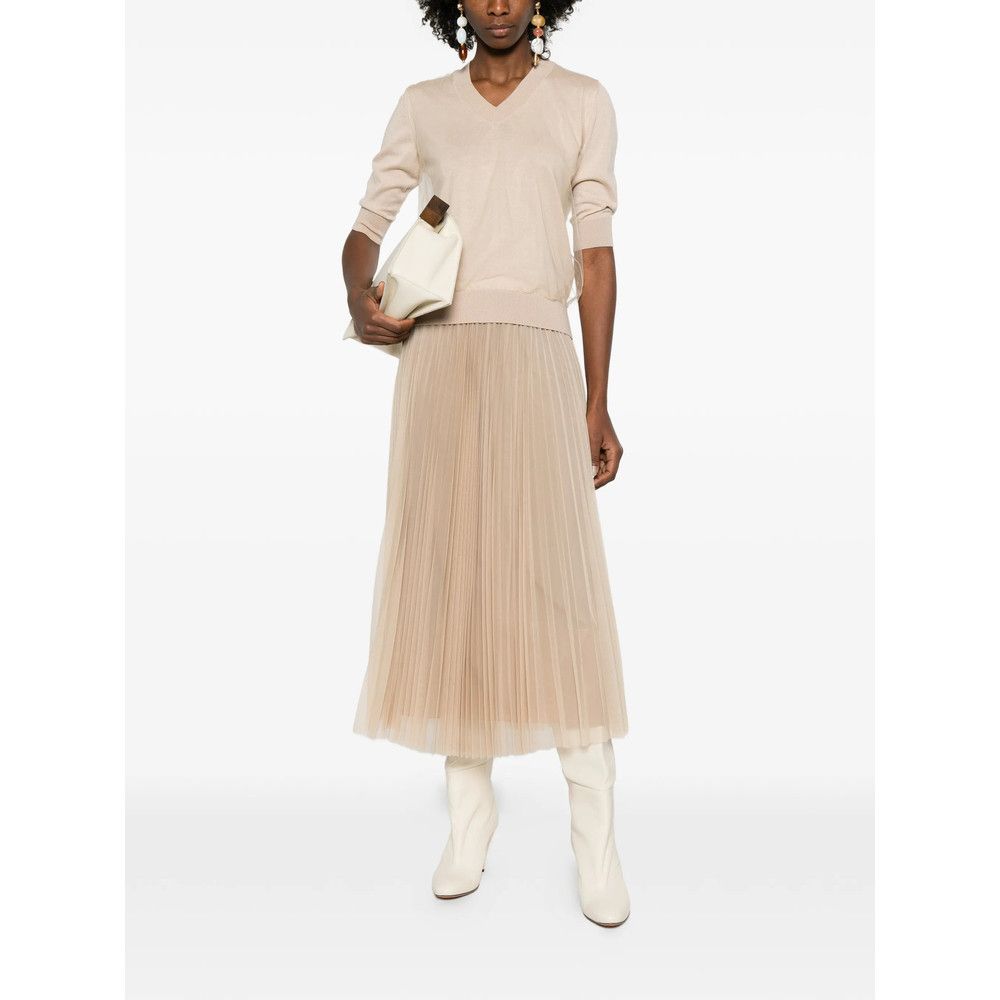 Fabiana Filippi Fabiana Filippi NEUTRALS Skirts - Pleated Skirts Size 28" / US 6 / IT 42 - 4 Thumbnail