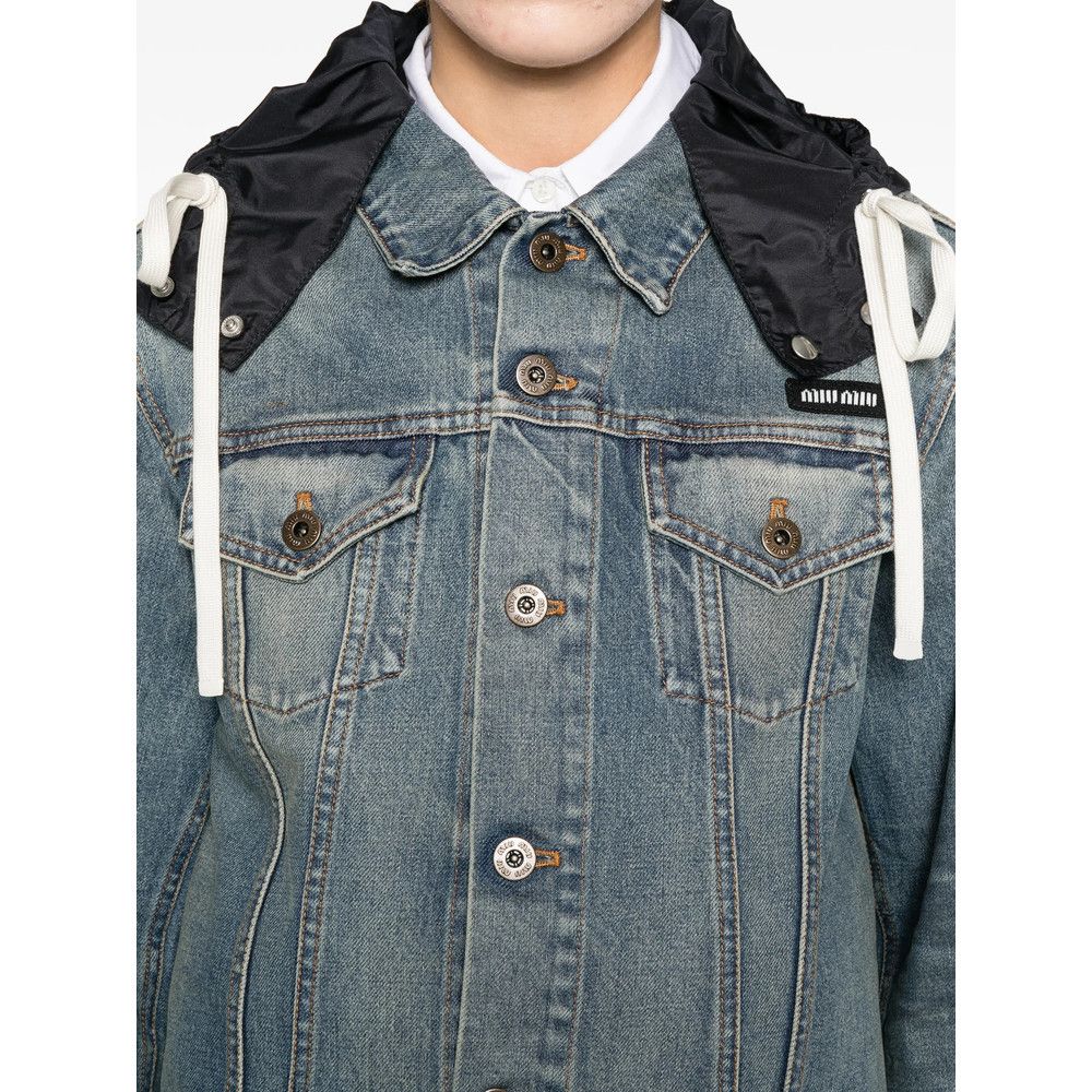 Miu Miu Miu Miu BLUE Jackets - Denim Jackets Size S / US 4 / IT 40 - 4 Thumbnail