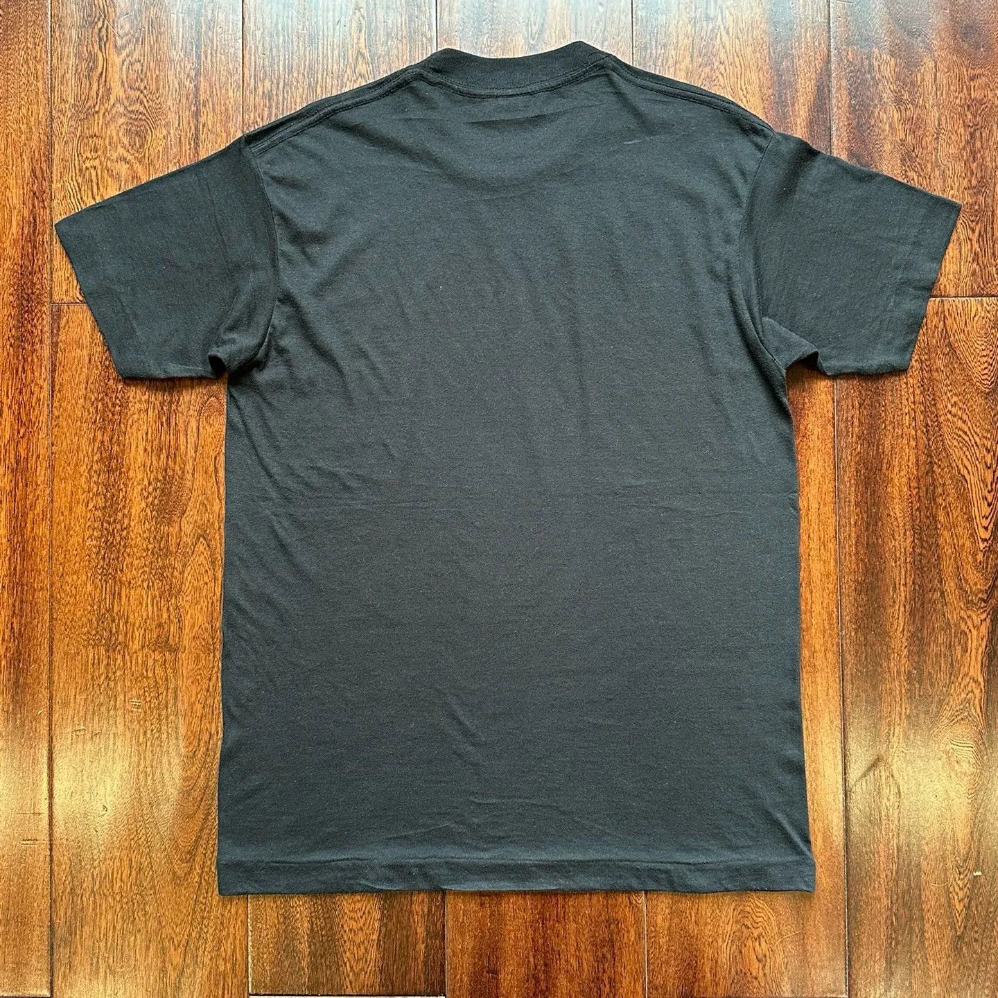 Vintage Vintage 80s Black Faded Blank Tee Size US M / EU 48-50 / 2 - 2 Thumbnail