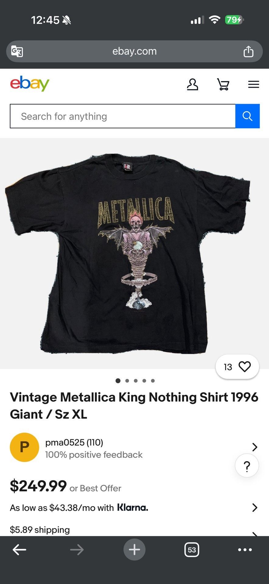 Vintage Vintage 1996 Metallica Fear of God Tee Size US XXL / EU 58 / 5 - 9 Thumbnail