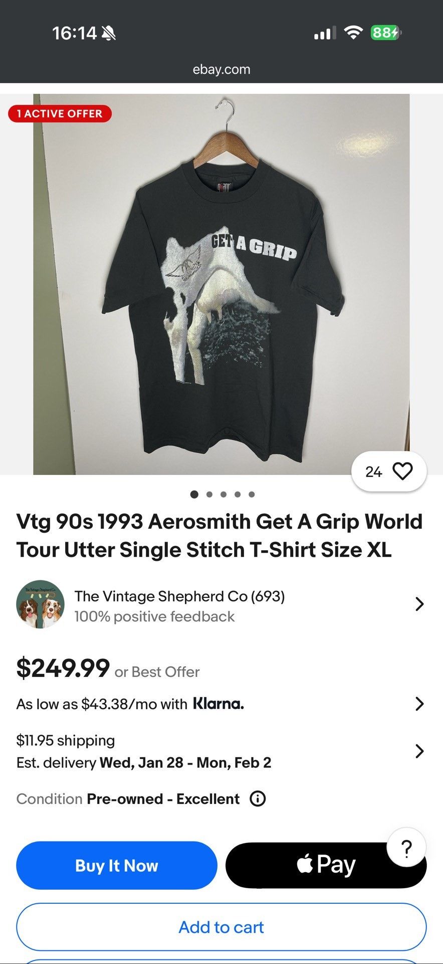 Vintage Vintage 1993 Aerosmith Travis Scott Tee Size US M / EU 48-50 / 2 - 8 Thumbnail