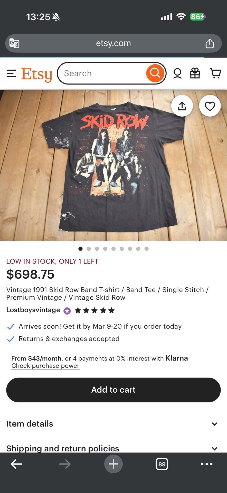 Vintage Vintage 1992 Skid Row Band Tee Size US M / EU 48-50 / 2 - 9 Thumbnail