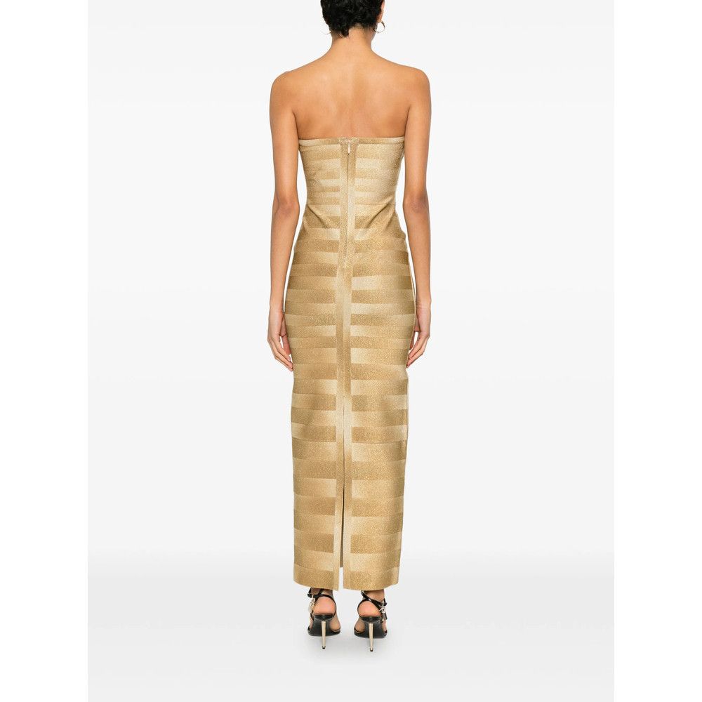 herve ledger gold dress HERVÉ LÉGER The Mirabel mini dress – Luisa World