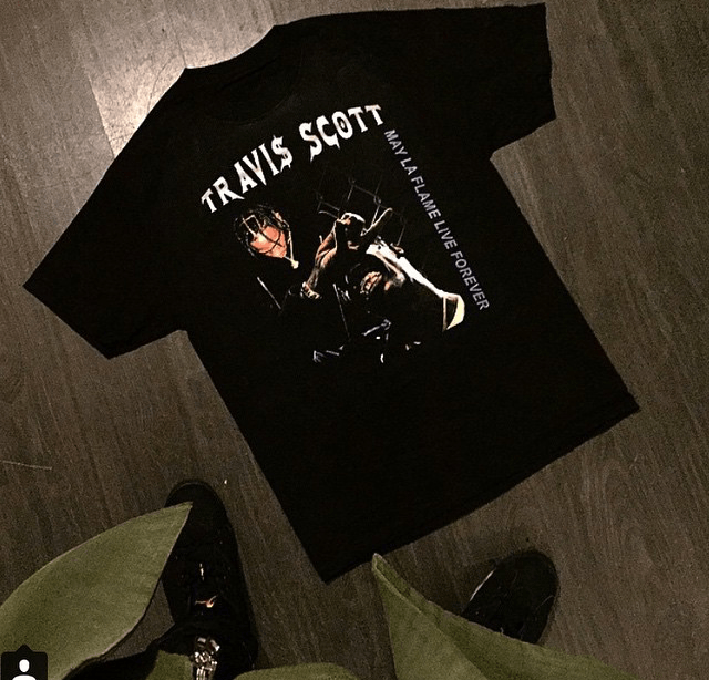 Tee-shirt Vintage Travis Scott Rodeo Tour 2015 Noir - Taille L - Occasion Très Bon état