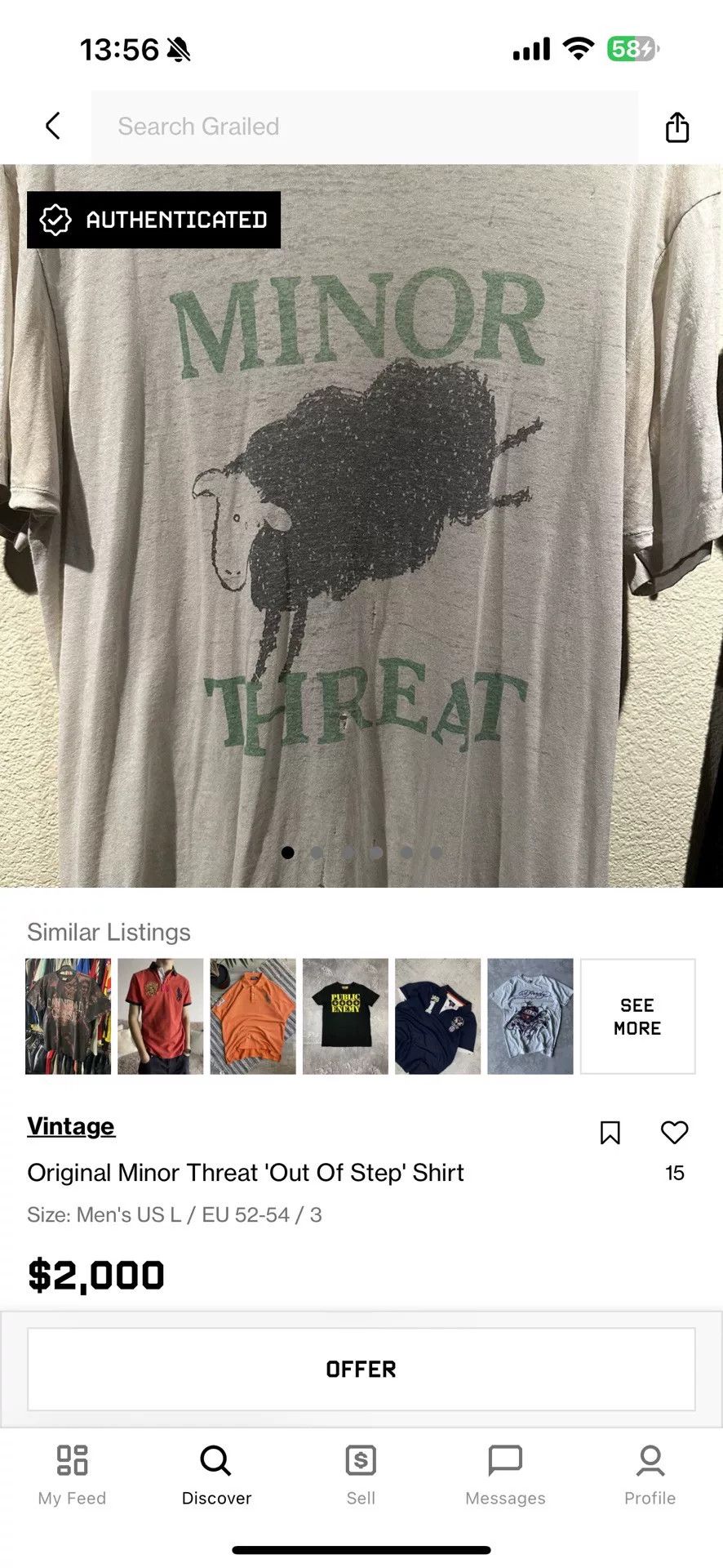 Vintage Vintage 90s Minor Threat Punk Tee Size US M / EU 48-50 / 2 - 7 Thumbnail