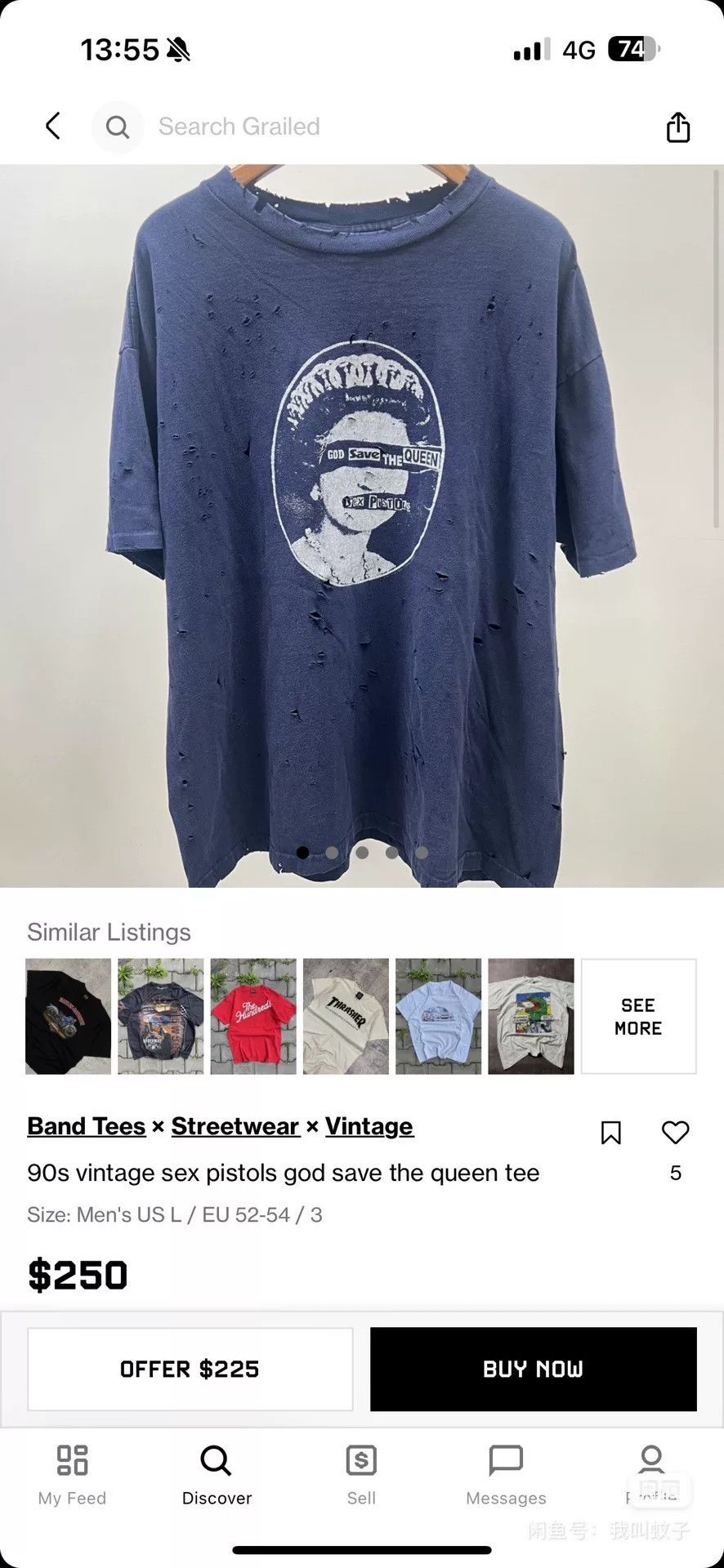 Vintage Vintage 90s Sex Pistols God Save Queen Tee Size US M / EU 48-50 / 2 - 6 Thumbnail