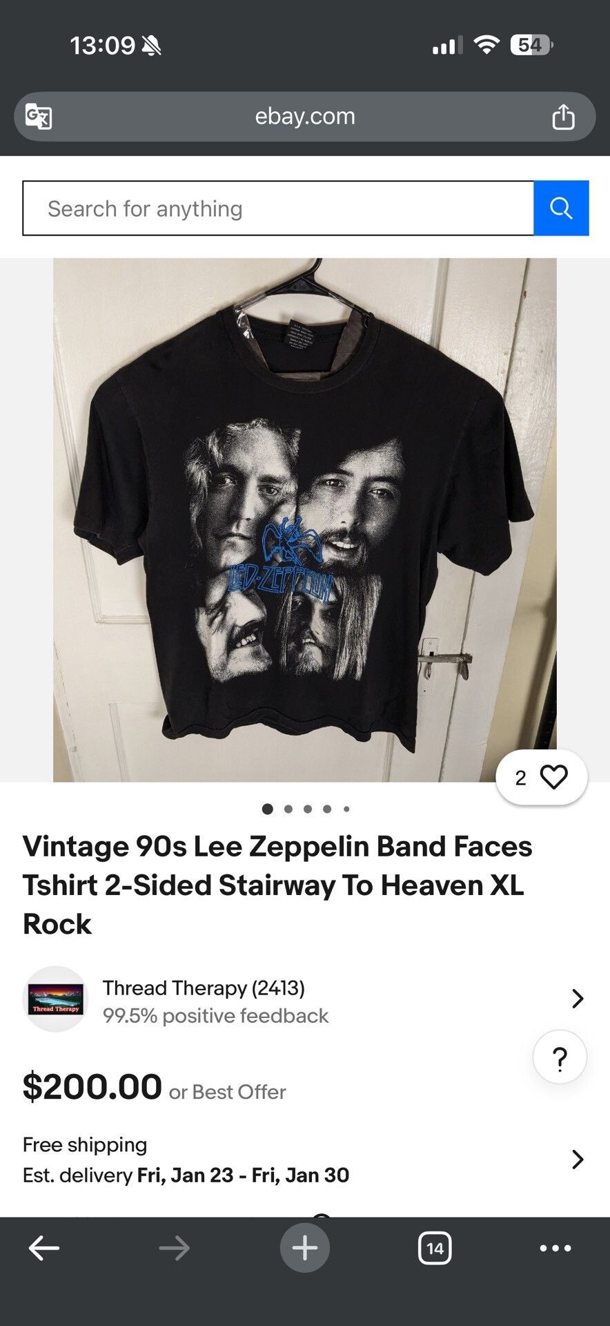 Vintage Vintage 90s Led Zeppelin Longsleeve Bootleg Size US M / EU 48-50 / 2 - 9 Thumbnail