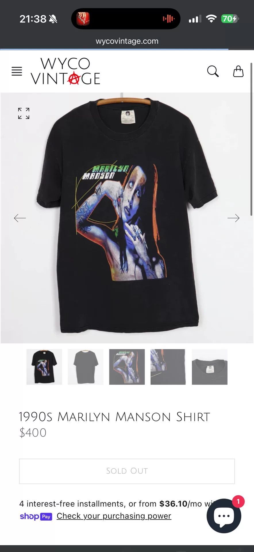 Vintage Vintage 90s Marilyn Manson Band Tee Size US M / EU 48-50 / 2 - 6 Thumbnail