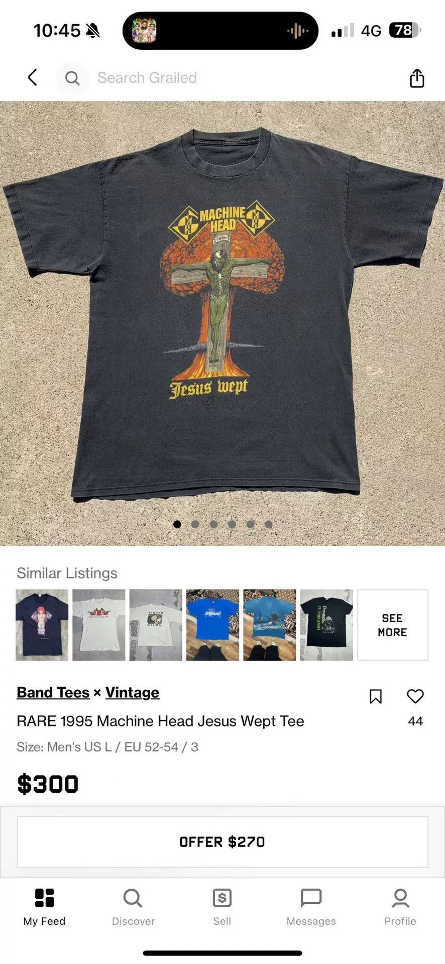 Vintage Vintage 1995 Machine Head Jesus Wept Tee Size US M / EU 48-50 / 2 - 9 Thumbnail