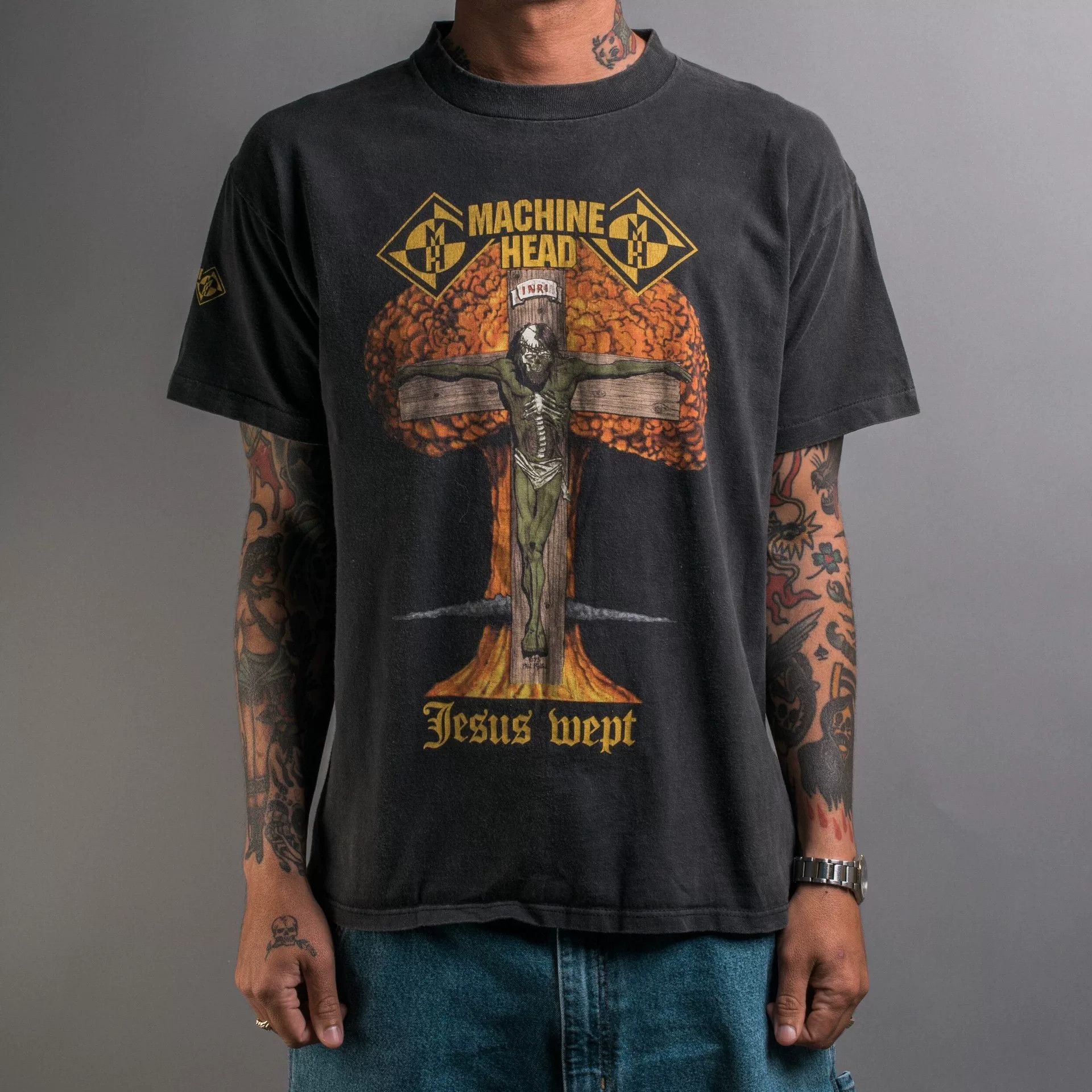 Vintage Vintage 1995 Machine Head Jesus Wept Tee Size US M / EU 48-50 / 2 - 7 Thumbnail