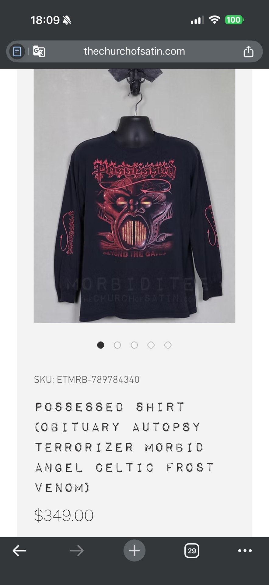 Vintage Vintage 00s Possessed Band Longsleeve Size US M / EU 48-50 / 2 - 8 Thumbnail