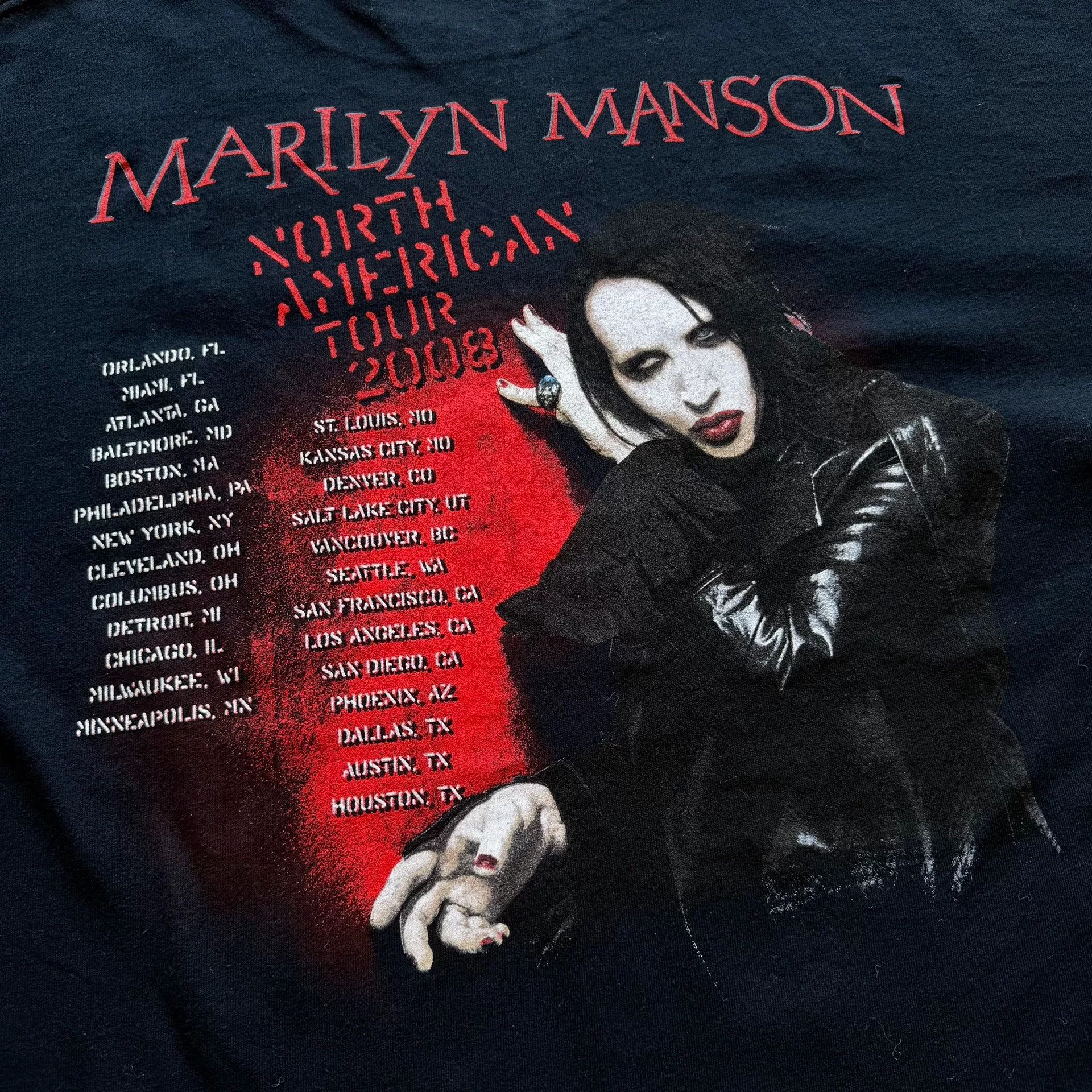 Vintage Vintage 2008 Marilyn Manson Band Tee Size US XXL / EU 58 / 5 - 5 Thumbnail