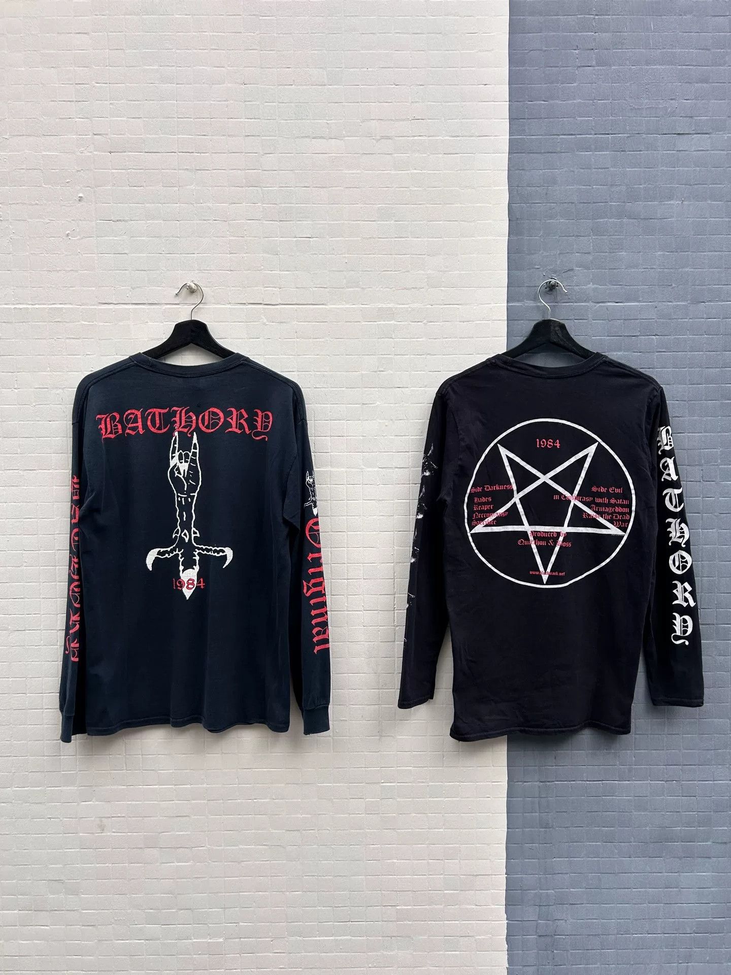 Vintage Vintage Bathory Goat Head Long Sleeve Tee Size US M / EU 48-50 / 2 - 2 Thumbnail