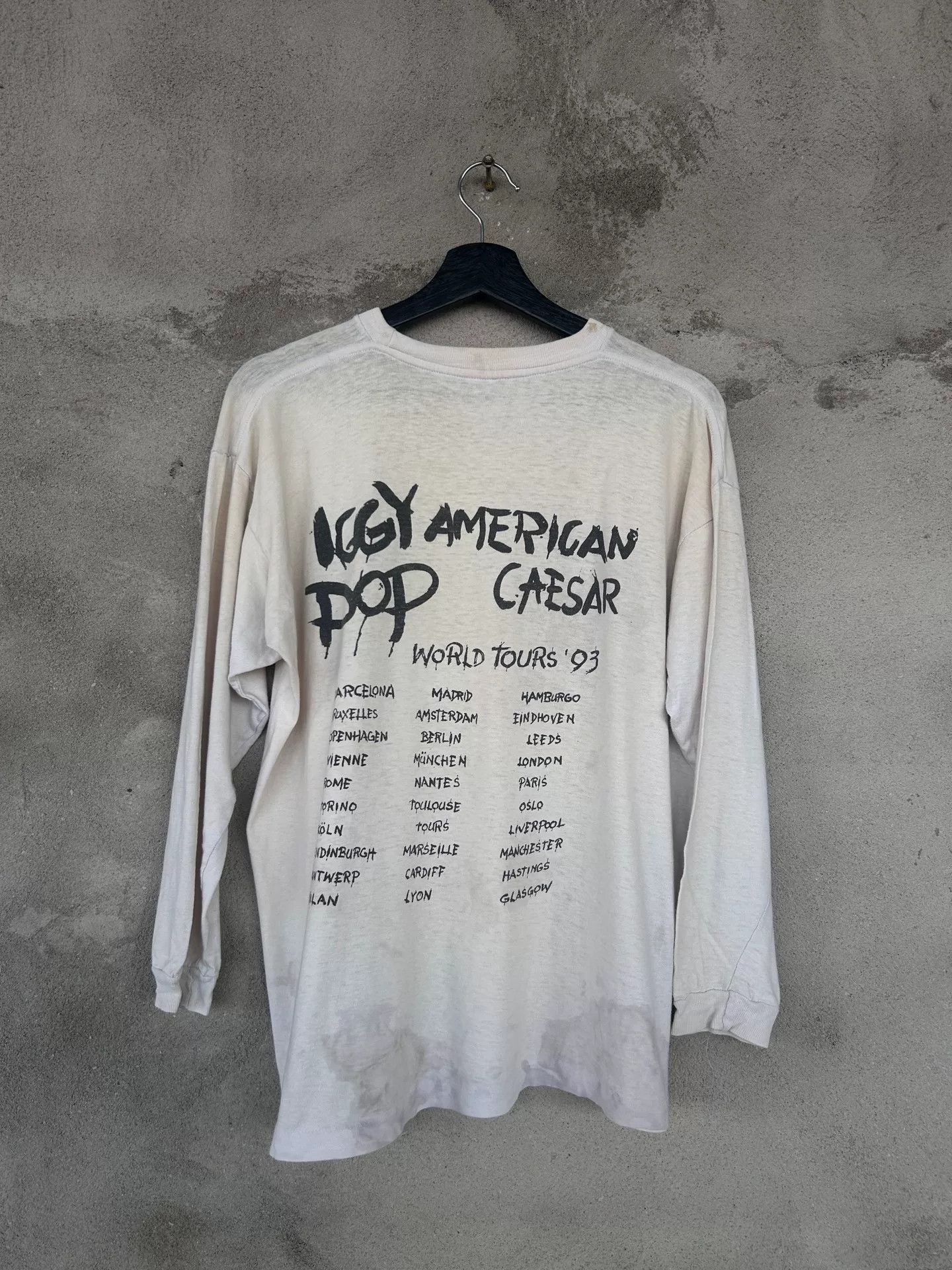 Vintage Vintage Iggy Pop '93 Tour Longsleeve T-Shirt Size US M / EU 48-50 / 2 - 4 Thumbnail