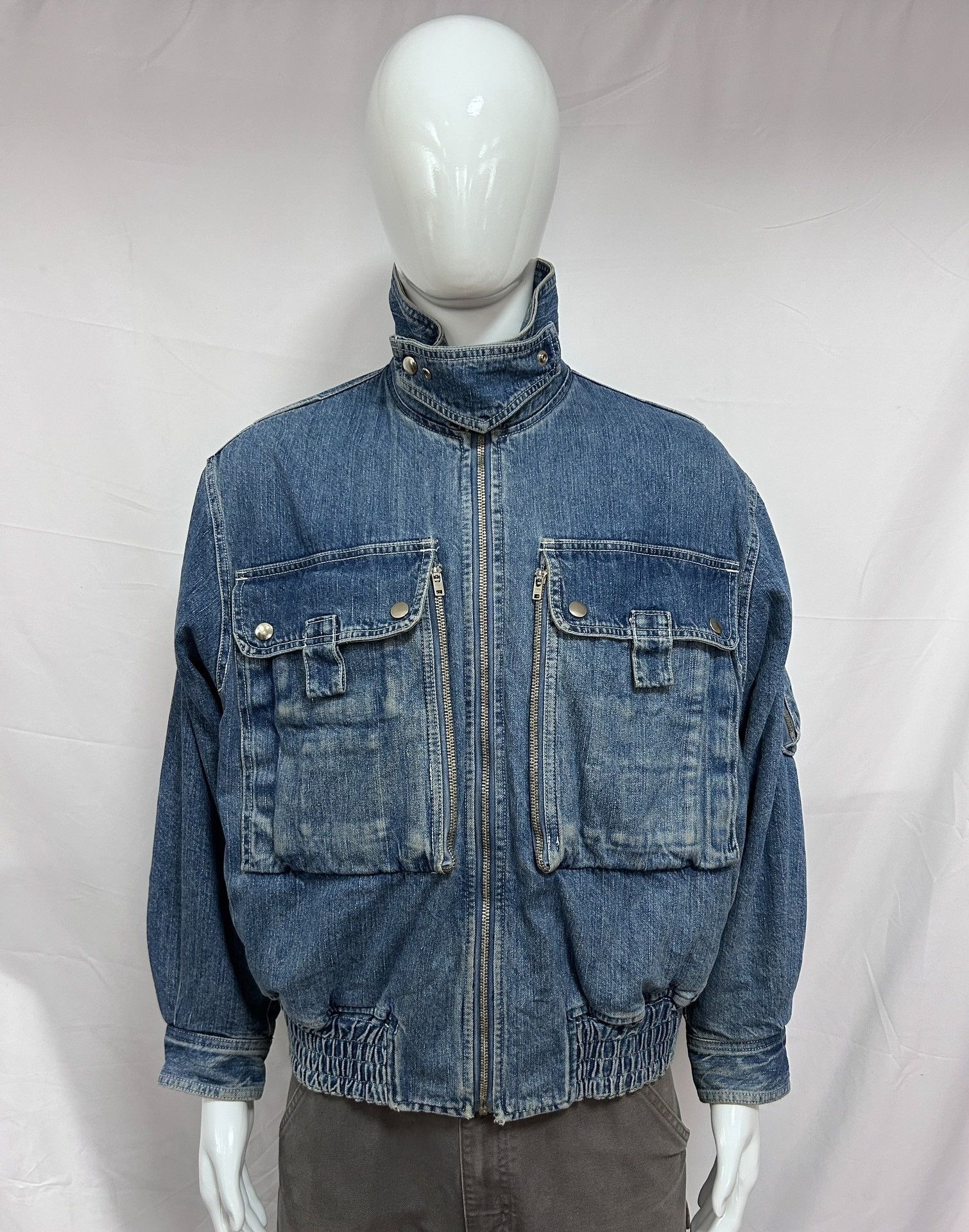 Vintage Vintage Issey Miyake Denim Bomber Size US M / EU 48-50 / 2 - 6 Thumbnail