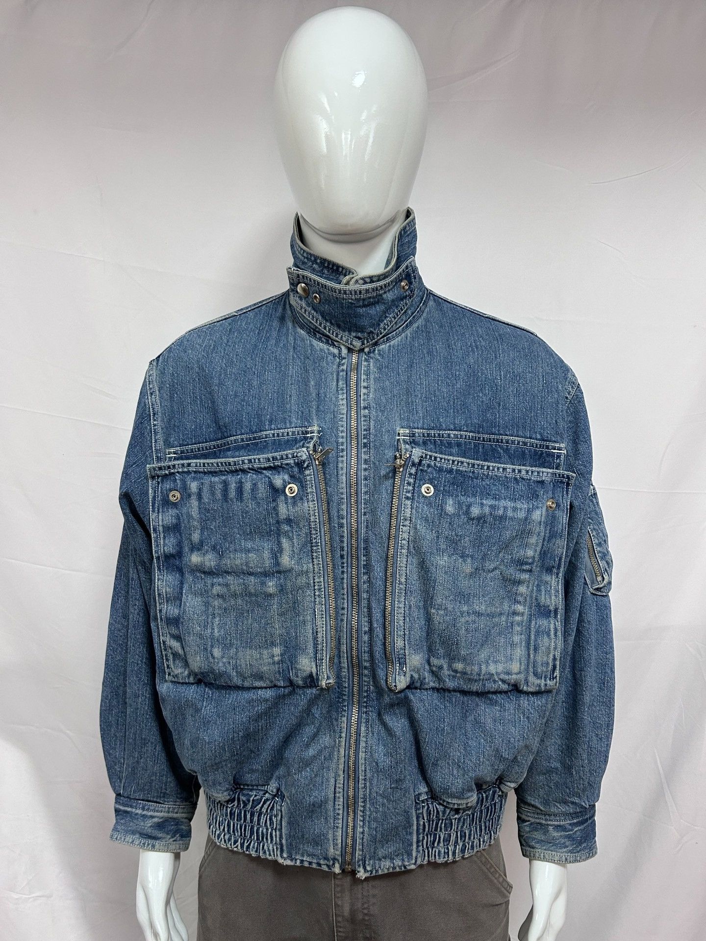 Vintage Vintage Issey Miyake Denim Bomber Size US M / EU 48-50 / 2 - 9 Thumbnail