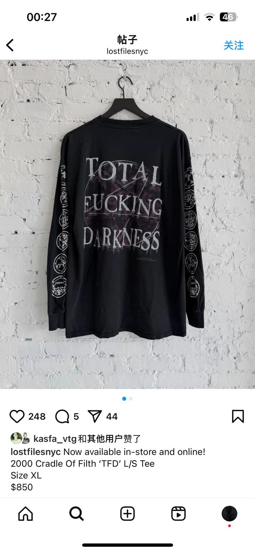 Vintage Vintage Cradle of Filth Longsleeve Size US M / EU 48-50 / 2 - 6 Thumbnail