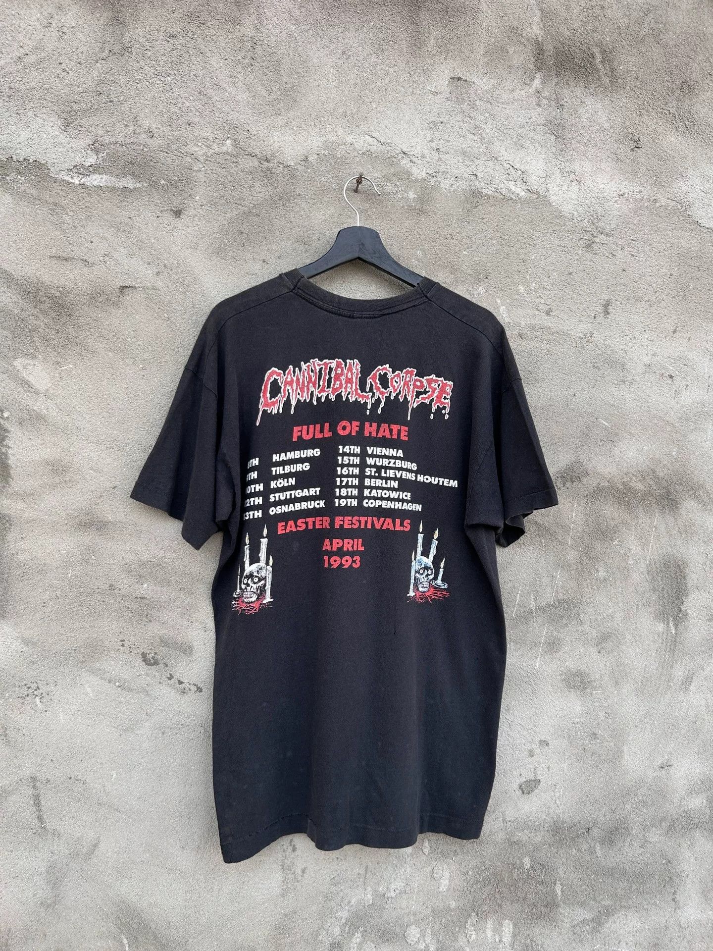 Vintage Cannibal Corpse 1993 Tour Vintage Tee Size US XL / EU 56 / 4 - 7 Thumbnail