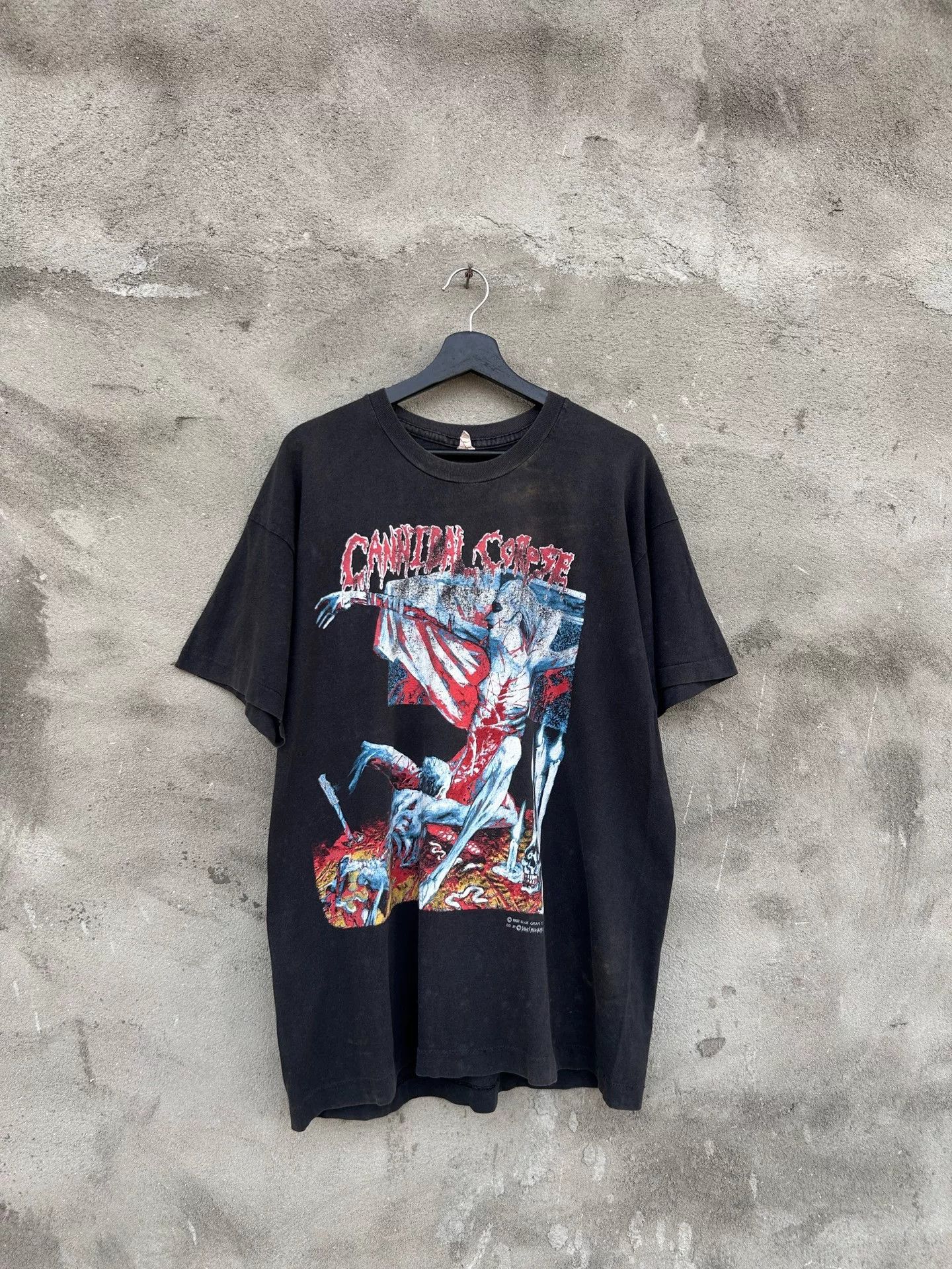 Vintage Cannibal Corpse 1993 Tour Vintage Tee Size US XL / EU 56 / 4 - 6 Thumbnail