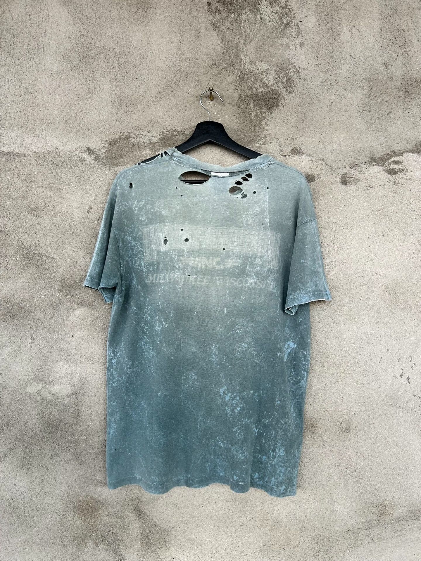 Vintage Vintage 80s Harley-Davidson Trashed Faded Tee Size US L / EU 52-54 / 3 - 2 Thumbnail