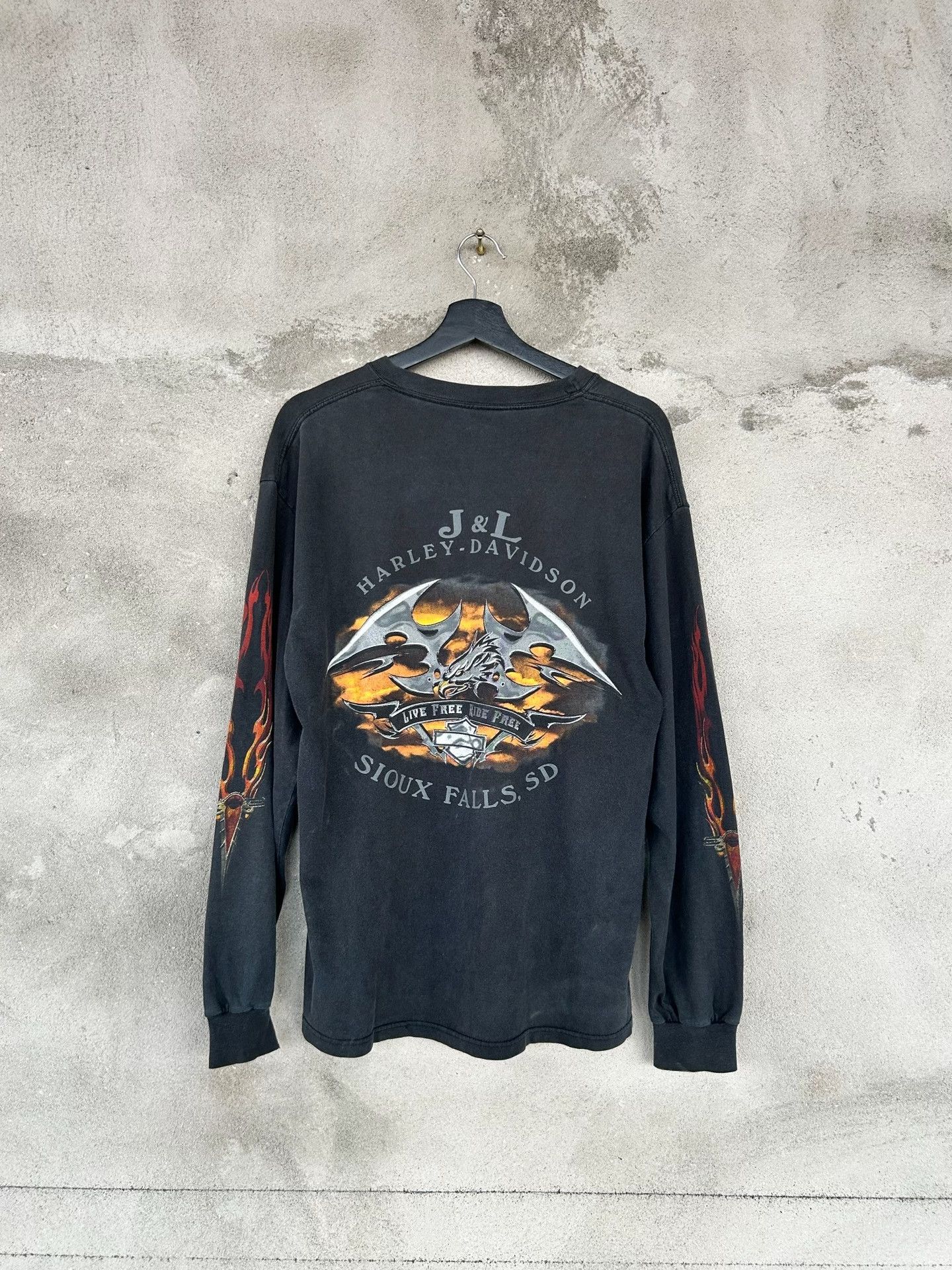 Harley Davidson Harley-Davidson Flame Motorcycle Print Longsleeve T-shirt Size US M / EU 48-50 / 2 - 3 Thumbnail