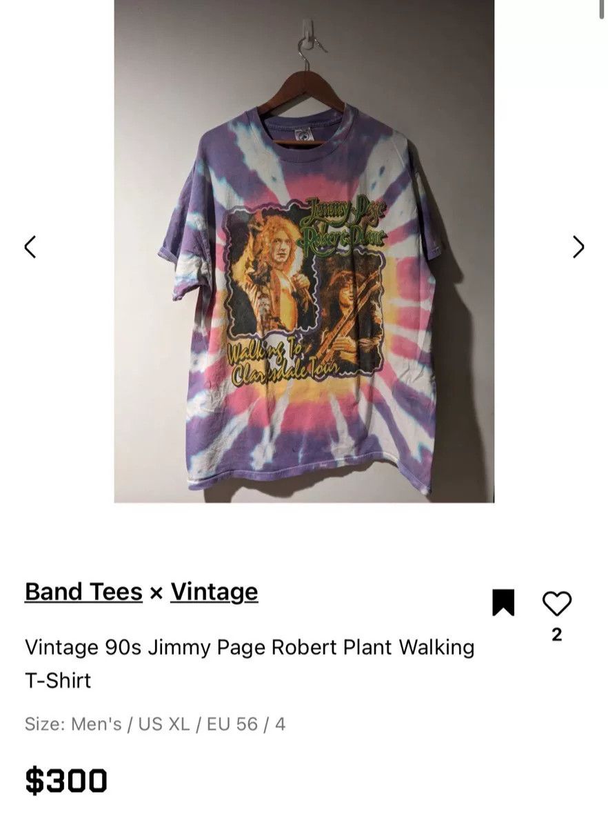 Vintage Vintage 90s Led Zeppelin Tour Band Tee Size US L / EU 52-54 / 3 - 9 Thumbnail