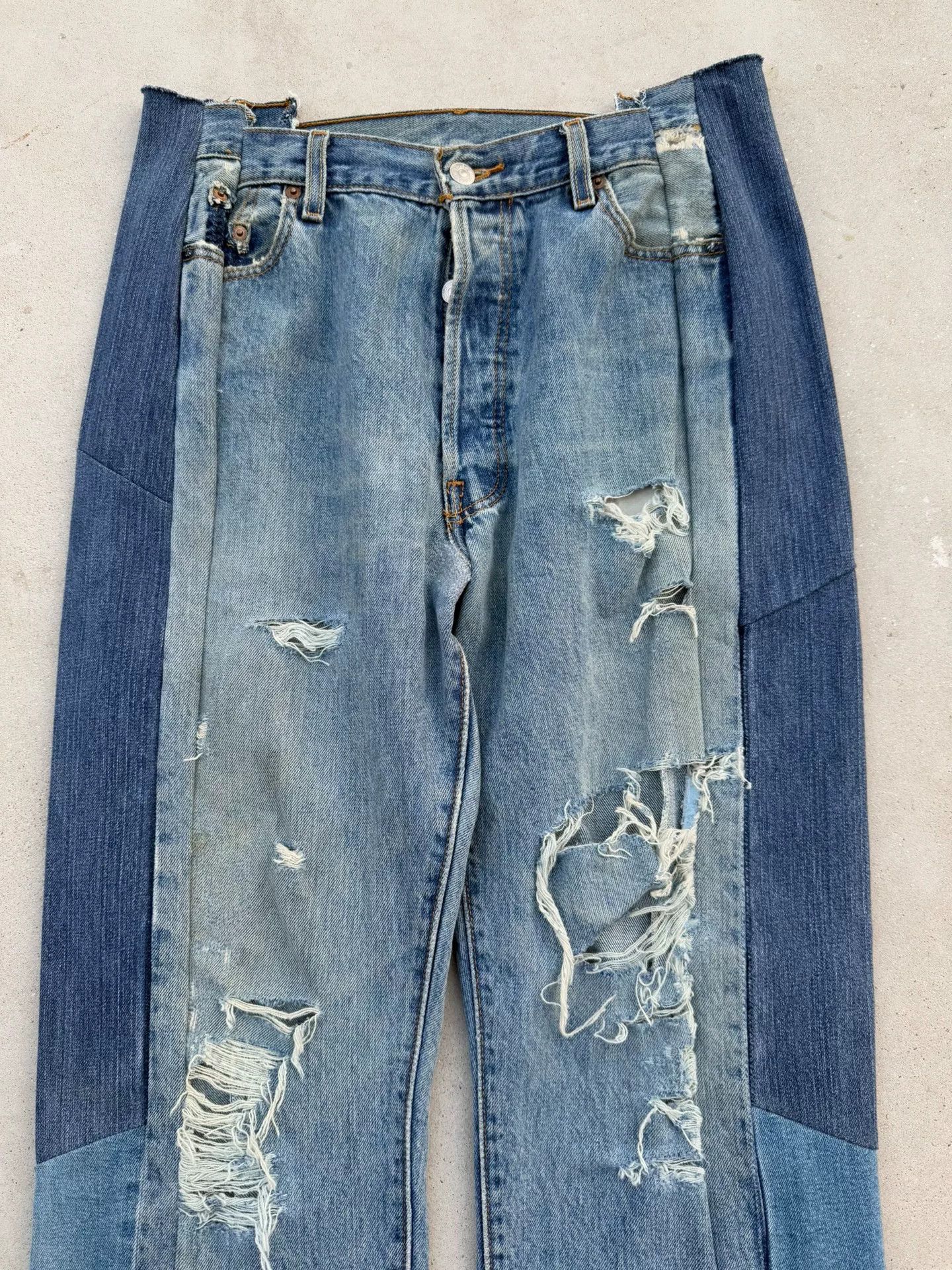 Vintage Vintage Remake Levis Deconstructed Flare Jeans Size US 32 / EU 48 - 3 Thumbnail