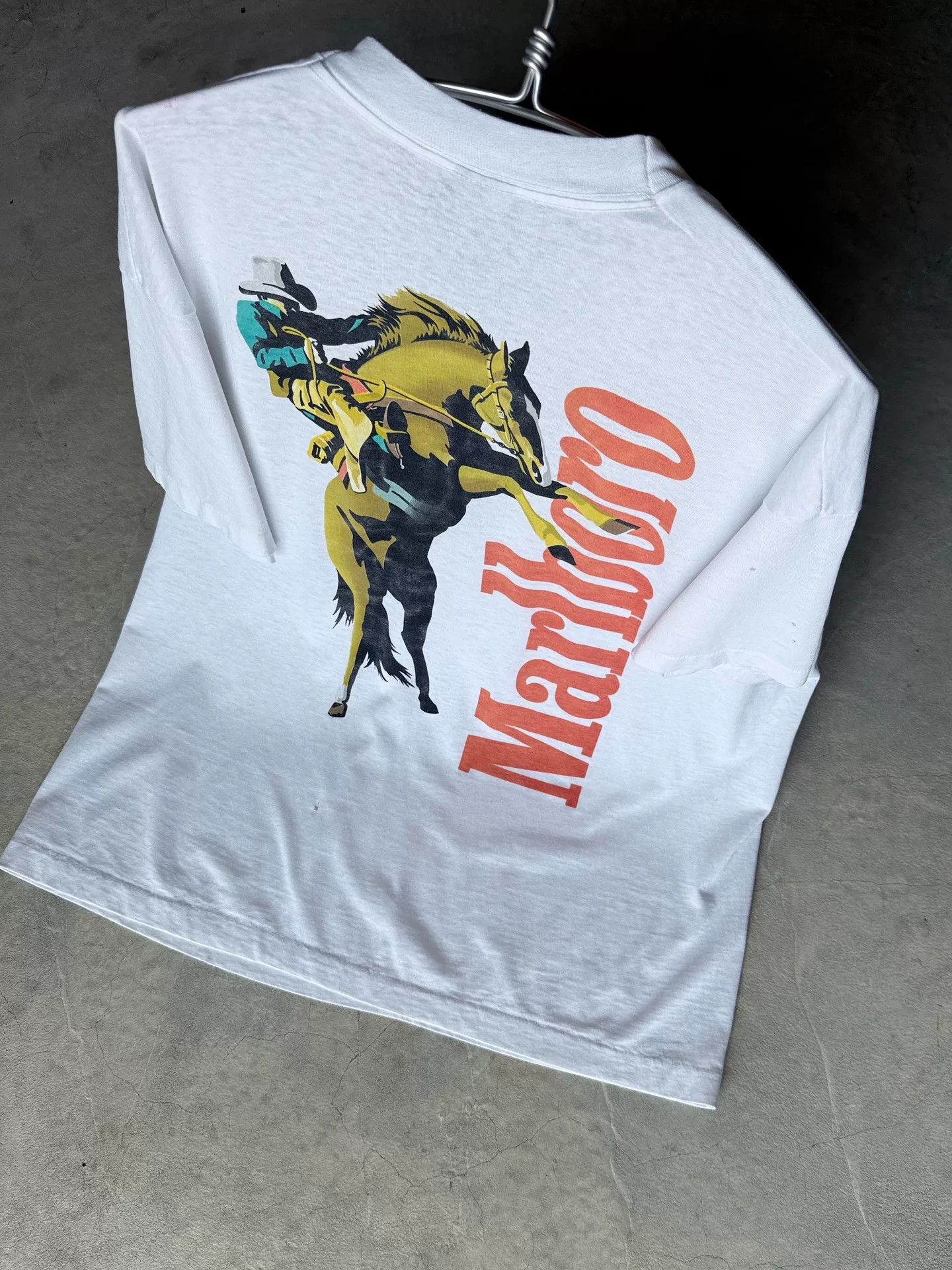 Vintage Vintage 90s Marlboro Cowboy Graphic Tee Size US XL / EU 56 / 4 - 9 Thumbnail