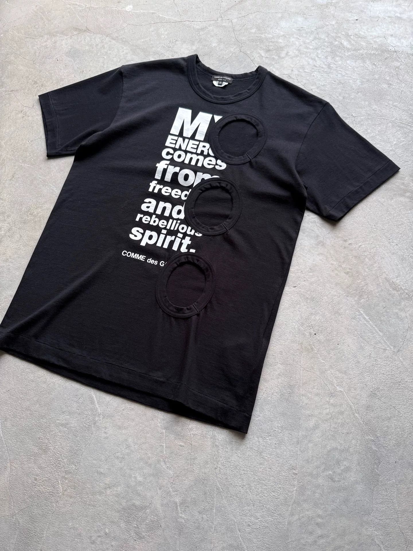 Comme des Garcons Comme des Garçons Homme Plus 14AW Slogan Hole Tee Size US M / EU 48-50 / 2 - 2 Thumbnail