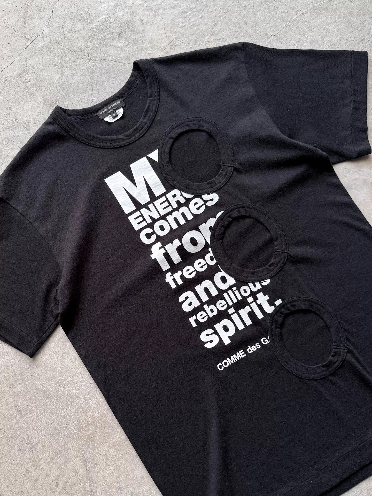 Comme des Garcons Comme des Garçons Homme Plus 14AW Slogan Hole Tee Size US M / EU 48-50 / 2 - 3 Thumbnail
