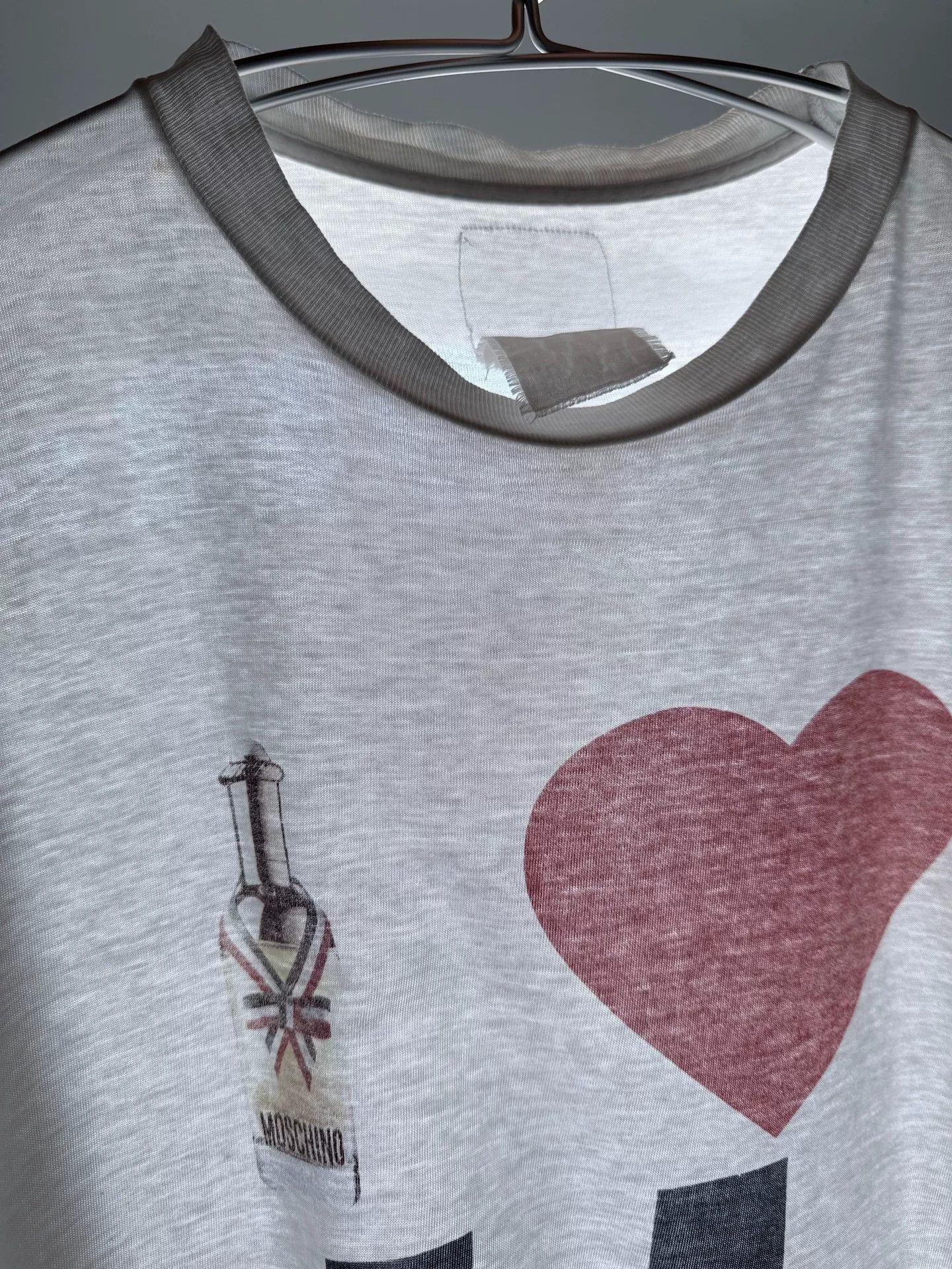 Vintage Vintage 90s Moschino I ❤️U Graphic Tee Size US XL / EU 56 / 4 - 8 Thumbnail