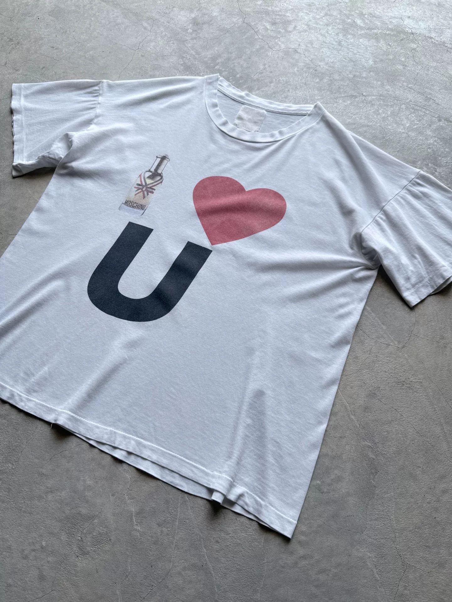 Vintage Vintage 90s Moschino I ❤️U Graphic Tee Size US XL / EU 56 / 4 - 2 Thumbnail