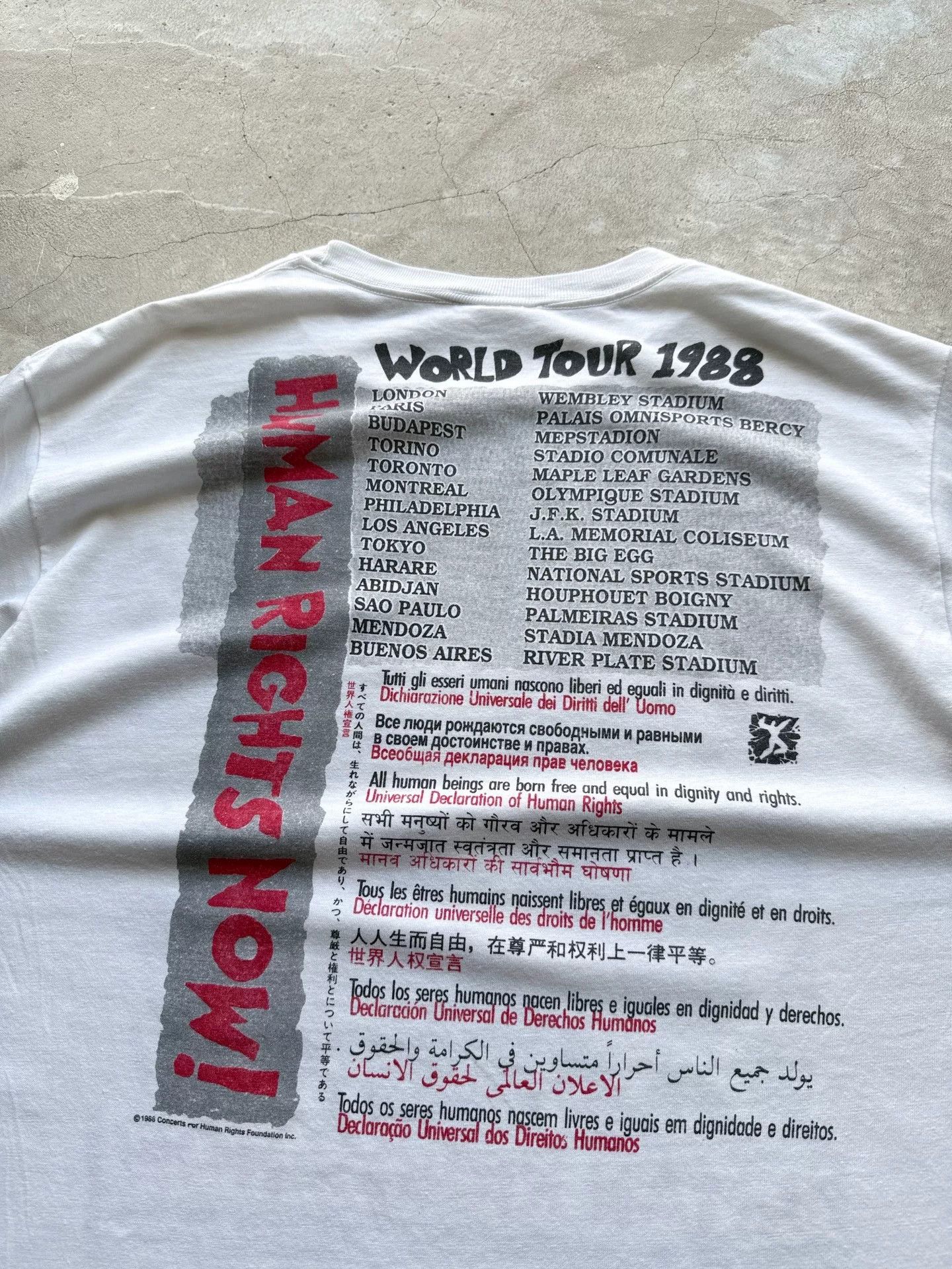 Vintage Vintage 80s Reebok Human Rights Now Tour Tee Size US L / EU 52-54 / 3 - 7 Thumbnail