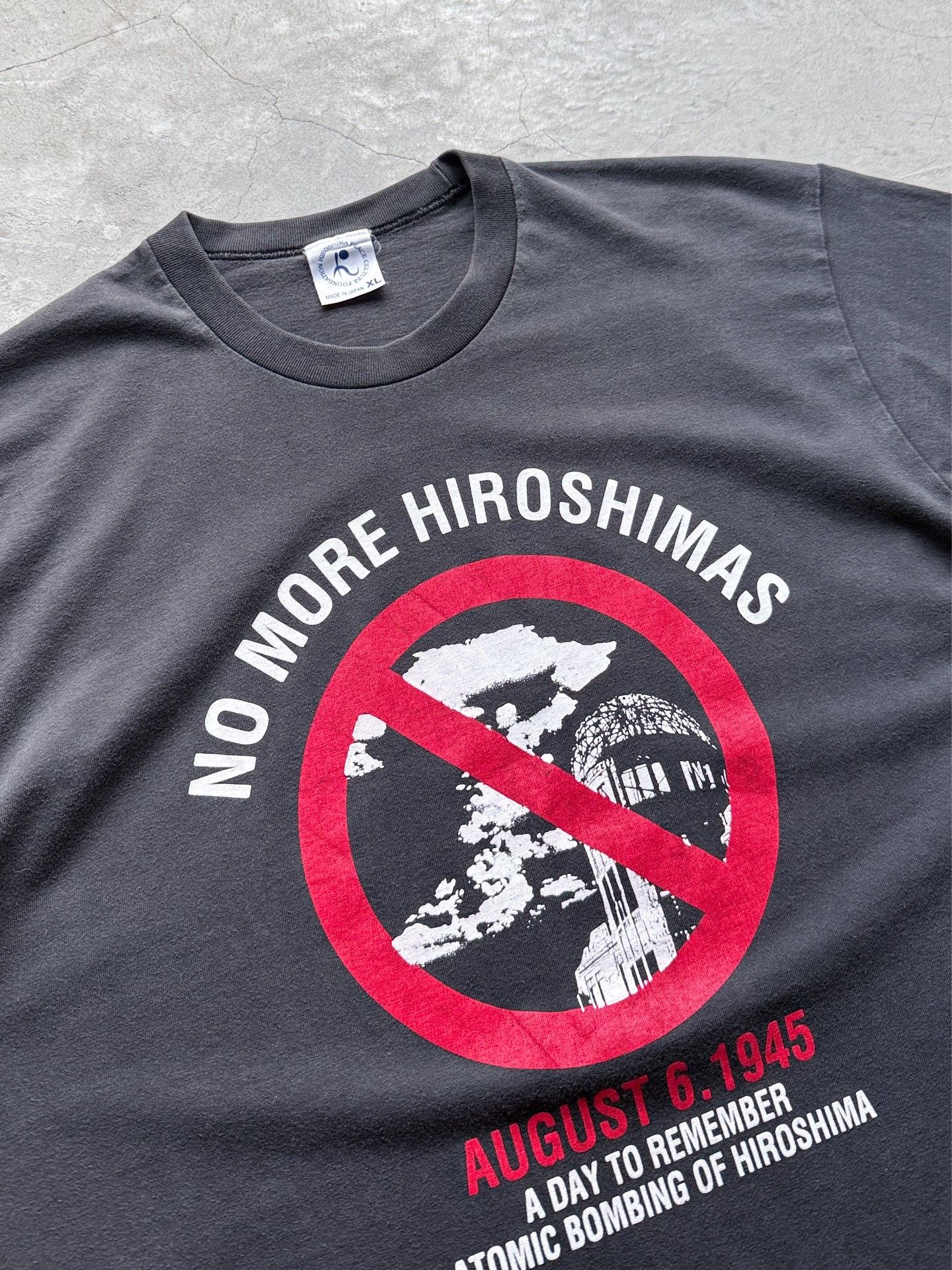 Vintage Vintage 90s "No More Hiroshimas" Graphic Tee Size US XL / EU 56 / 4 - 3 Thumbnail