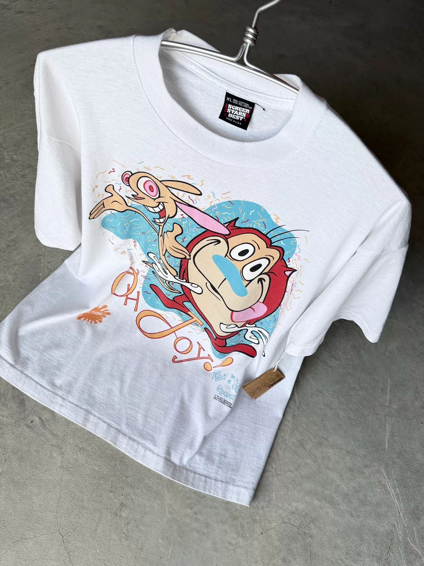 Vintage Vintage 90s Ren & Stimpy Cartoon Tee Size US XL / EU 56 / 4 - 6 Thumbnail