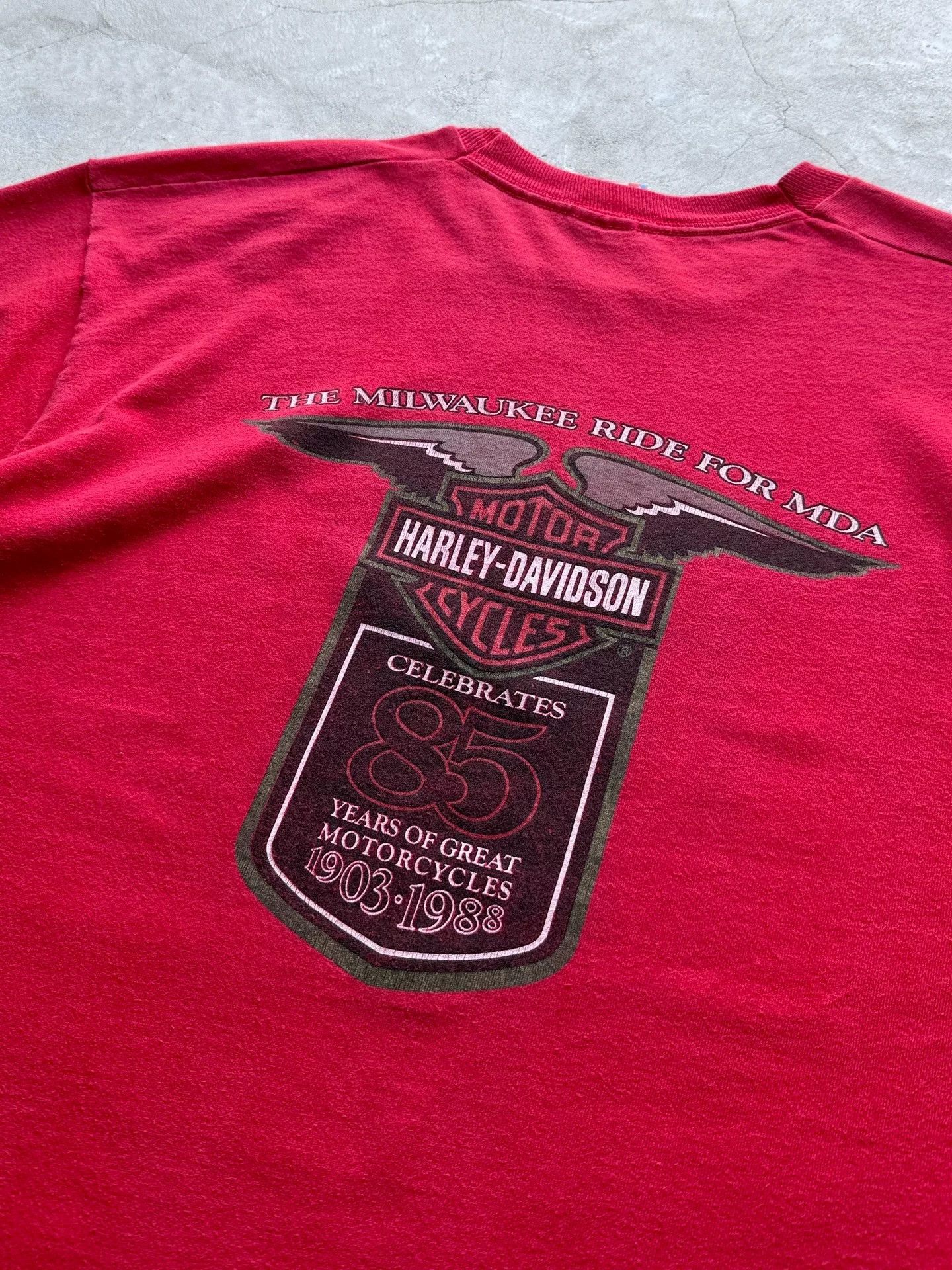 Vintage Vintage 1988 Harley Davidson 85th Tee Size US XL / EU 56 / 4 - 5 Thumbnail