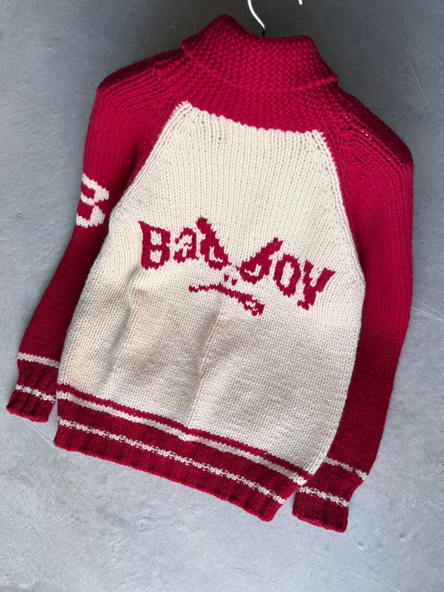 Vintage Vintage 90s BadBoy Wool Cardigan Size US L / EU 52-54 / 3 - 7 Thumbnail